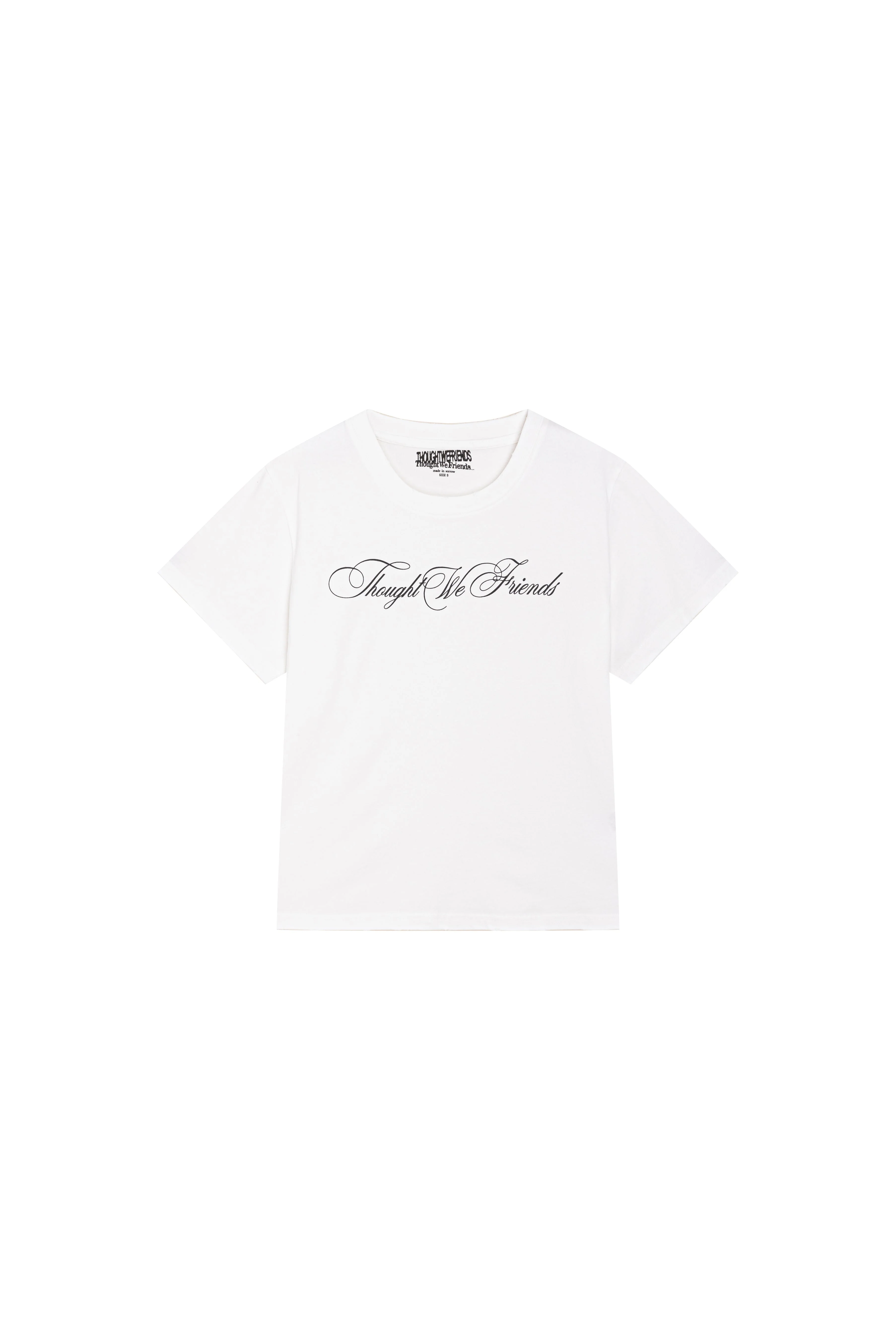 Sera Cursive Fitted T-shirt in White - Image 4