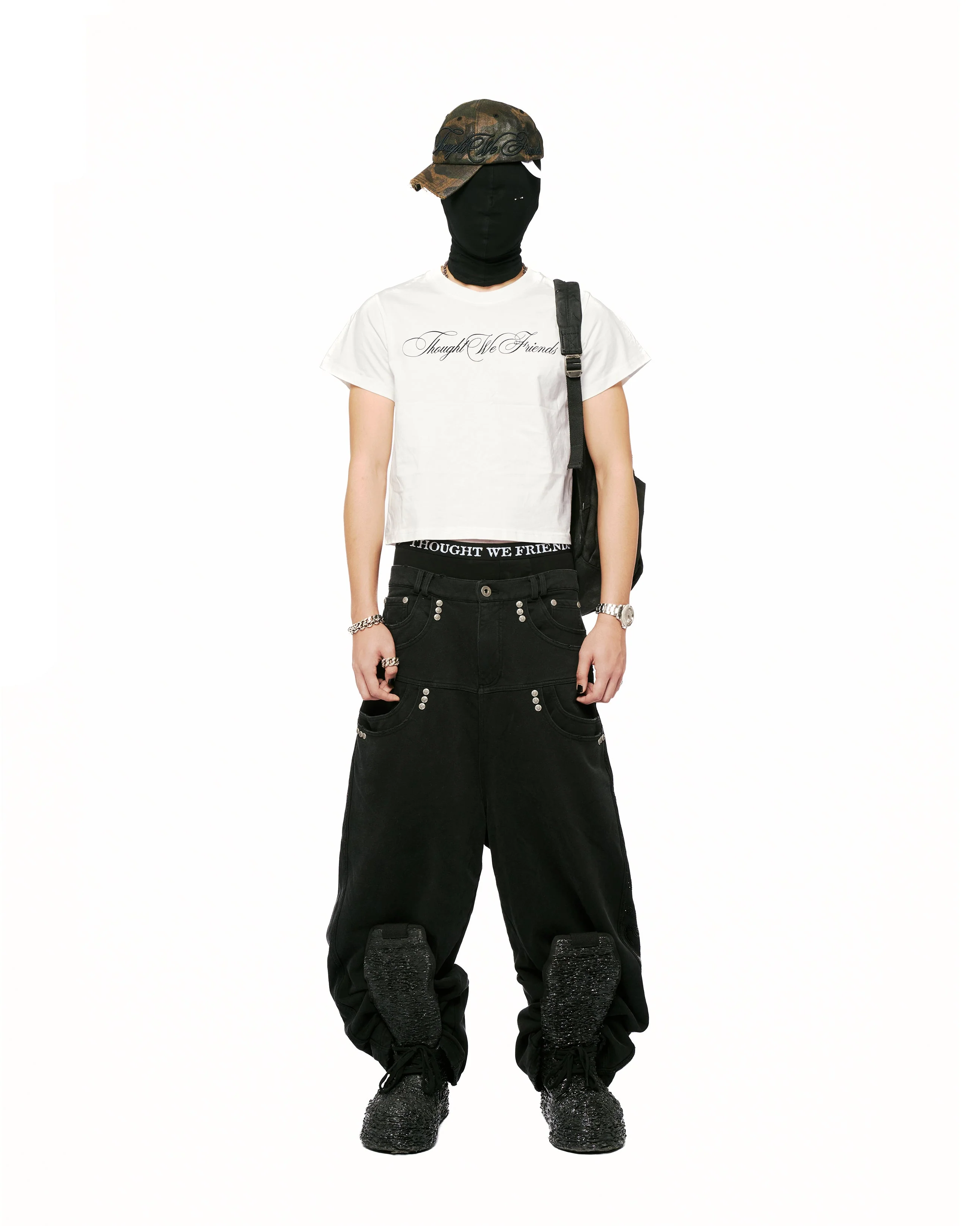 Sera Cursive Fitted T-shirt in White - Image 7