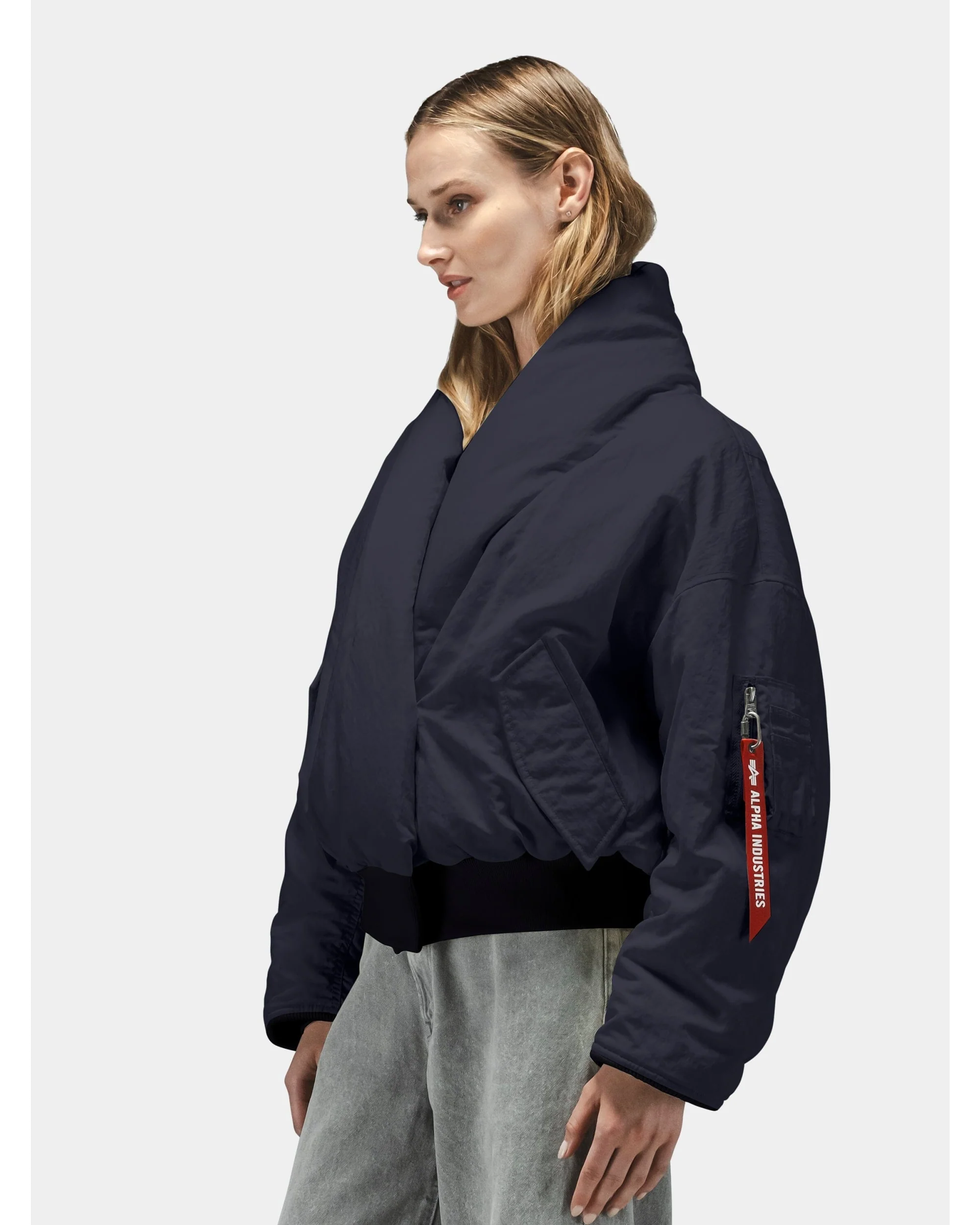 SHAWL COLLAR BOMBER JACKET WOMENS - Image 4