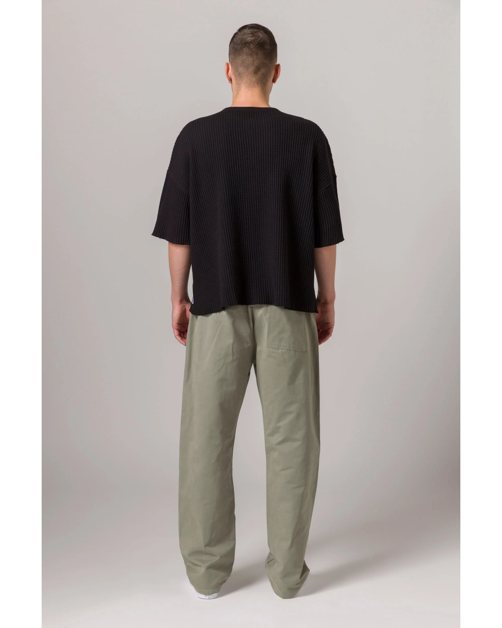 Short Sleeve Thermal Sweater - Black - Image 6