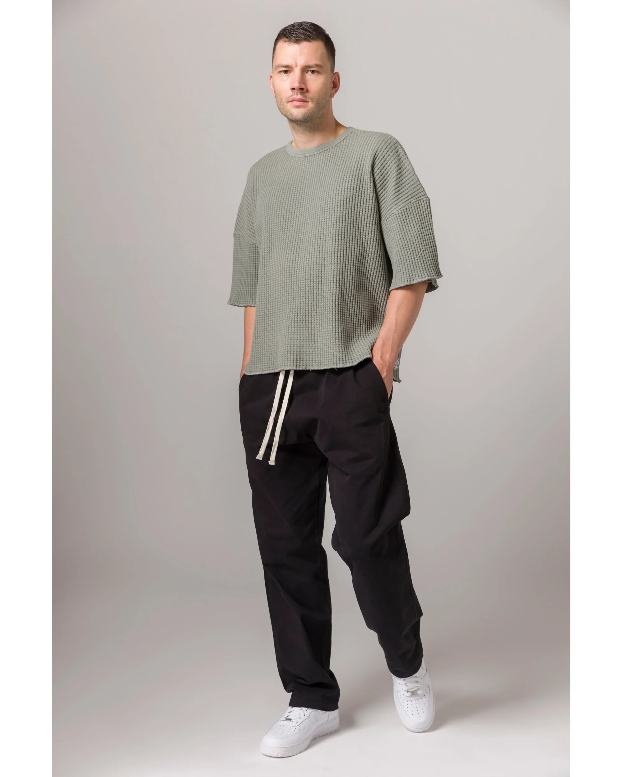 Short Sleeve Thermal Sweater - Concrete - Image 6