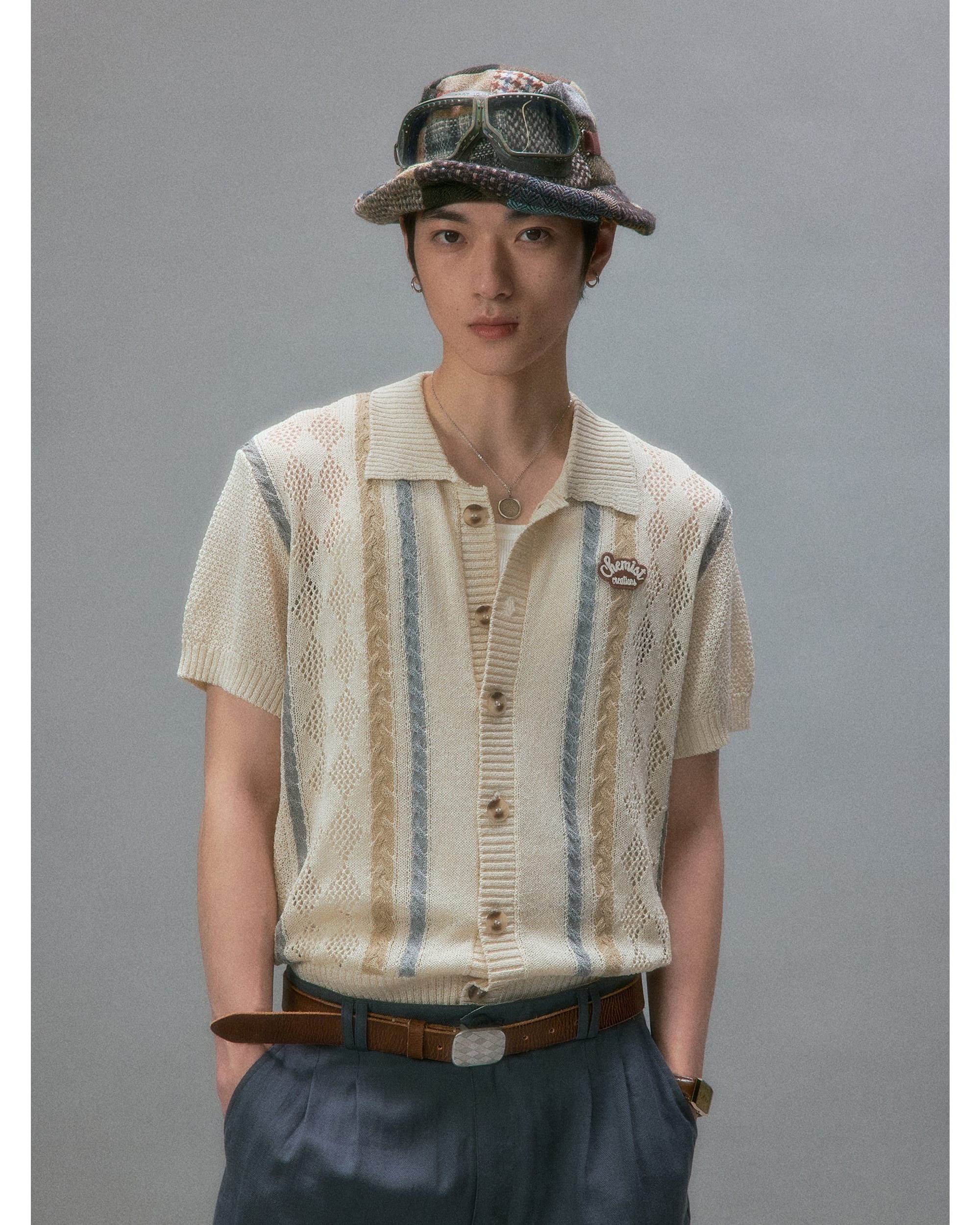 Showa Argyle Knit Cardigan - Image 5