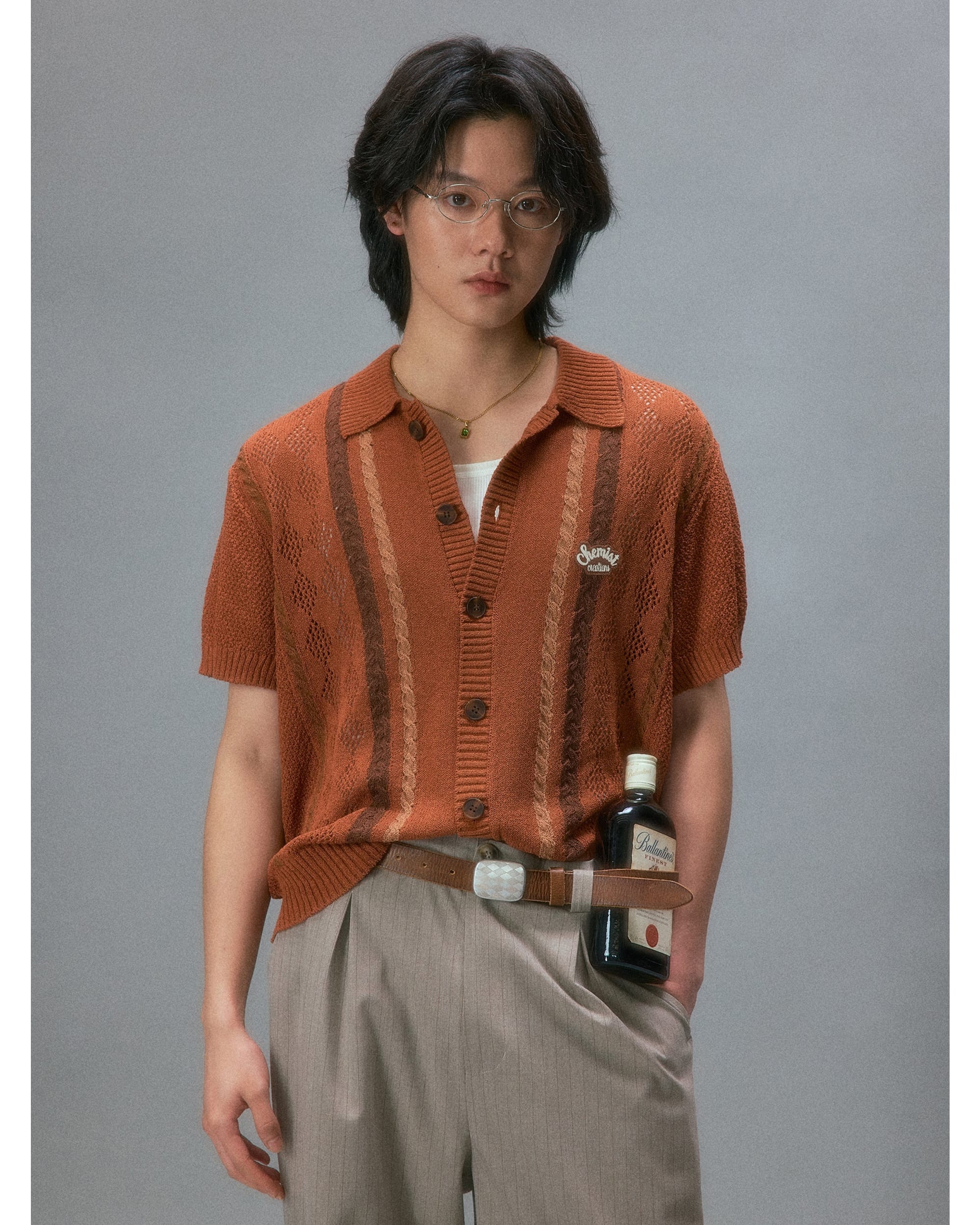 Showa Argyle Knit Cardigan - Image 6