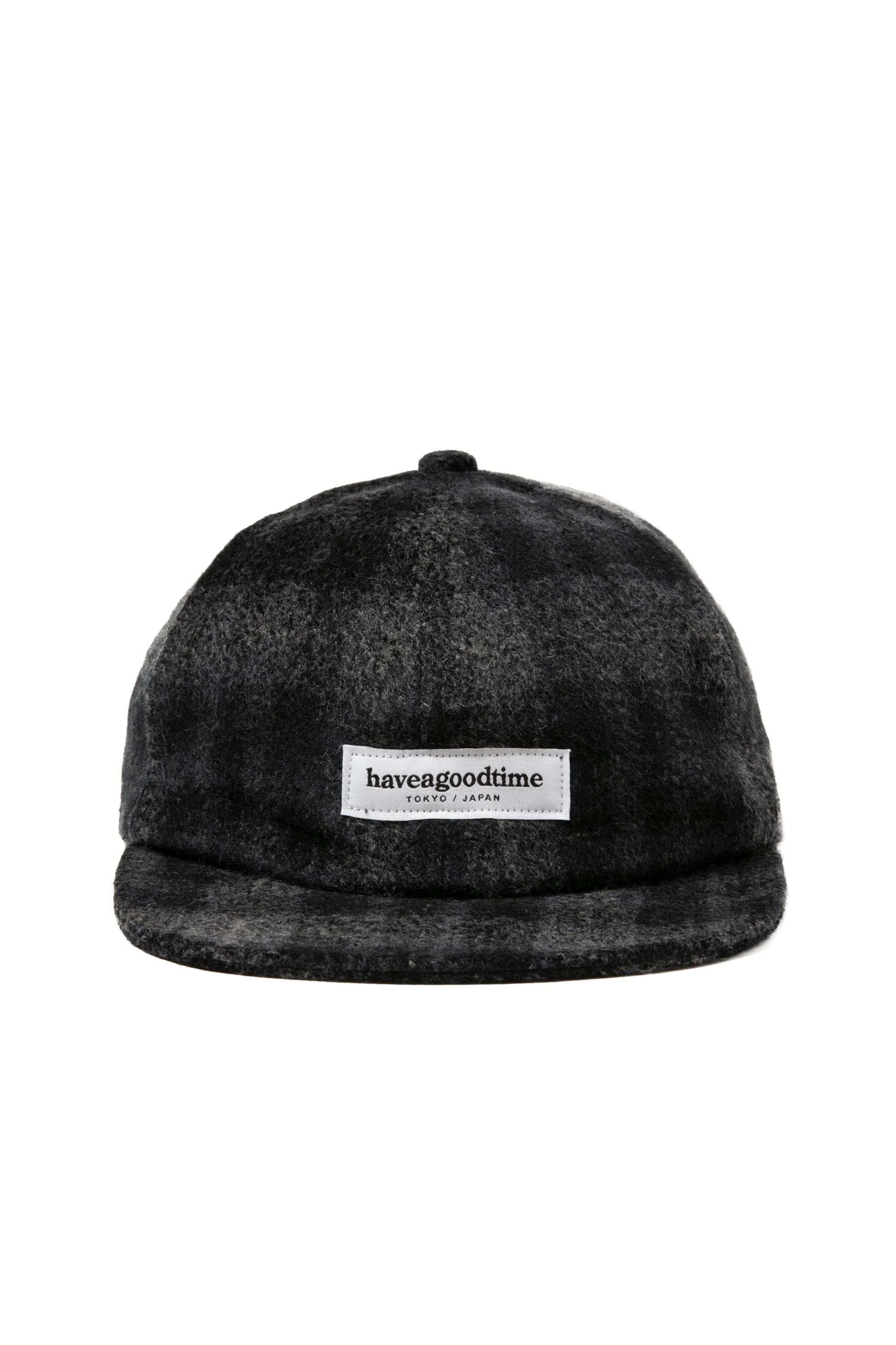 SIDE LOGO NEEDLE PUNCH CHECK CAP - CHARCOAL - Image 5