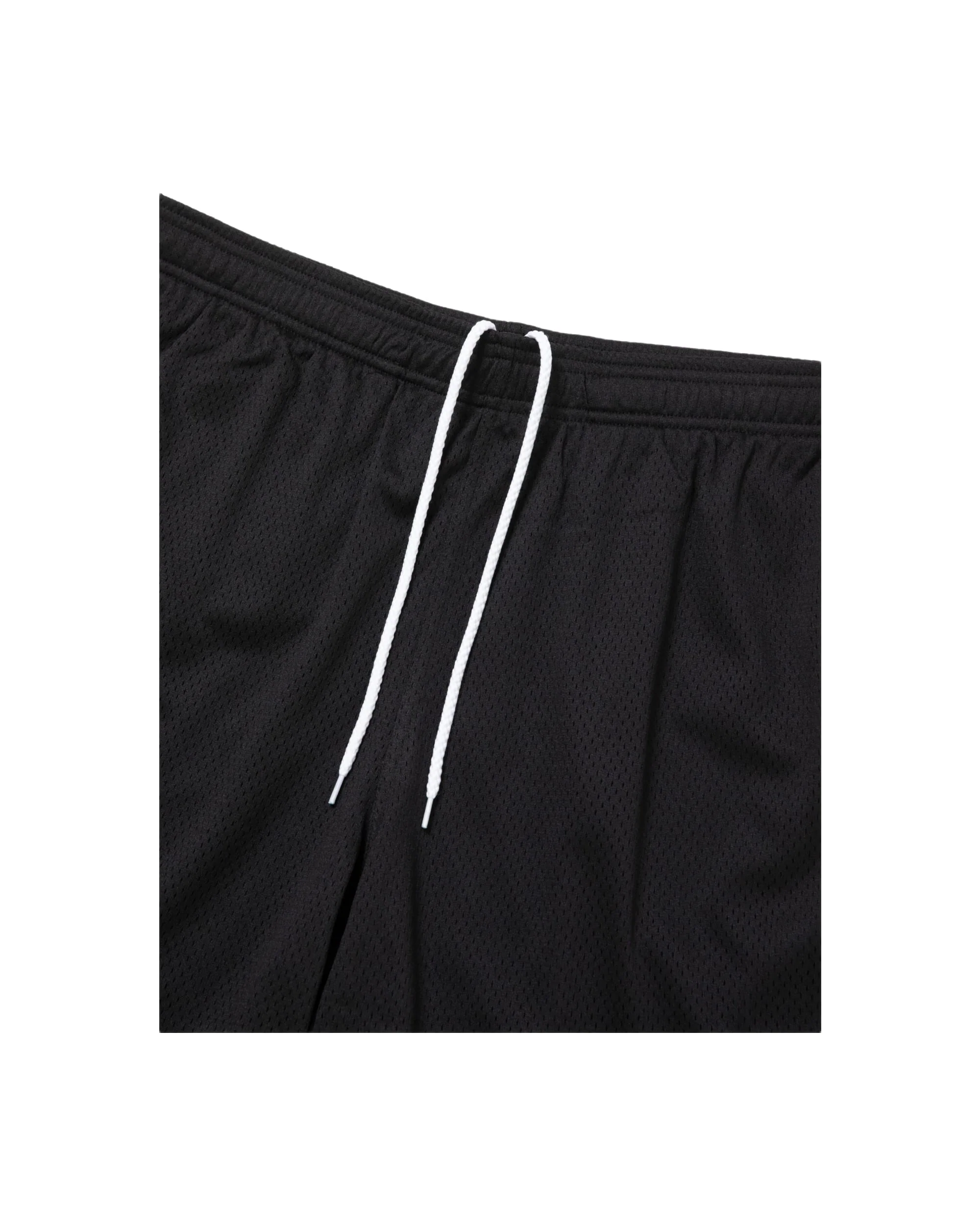 SIDE LOGO SIDE BLANK FRAME MESH SHORTS - BLACK - Image 4