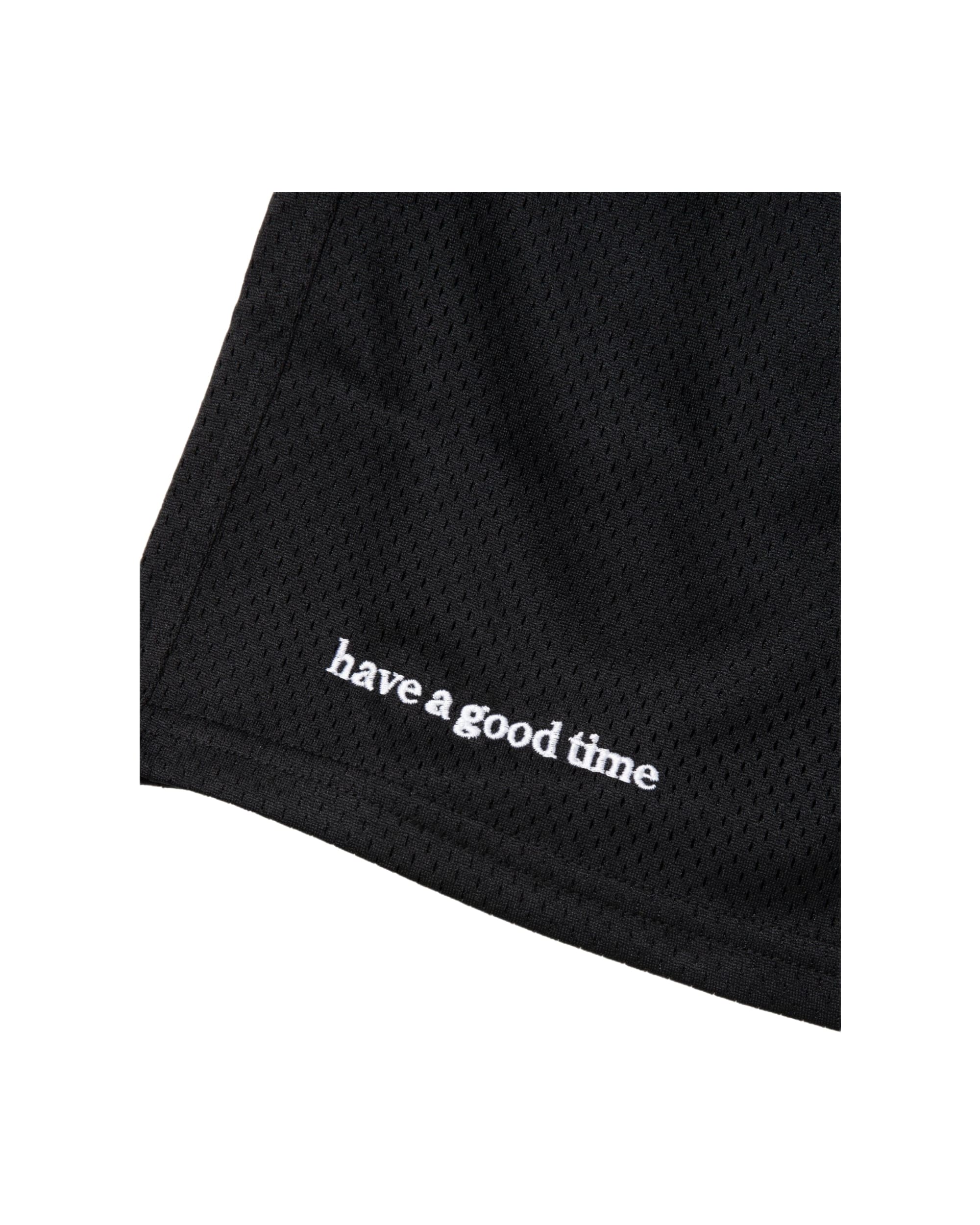 SIDE LOGO SIDE BLANK FRAME MESH SHORTS - BLACK - Image 5