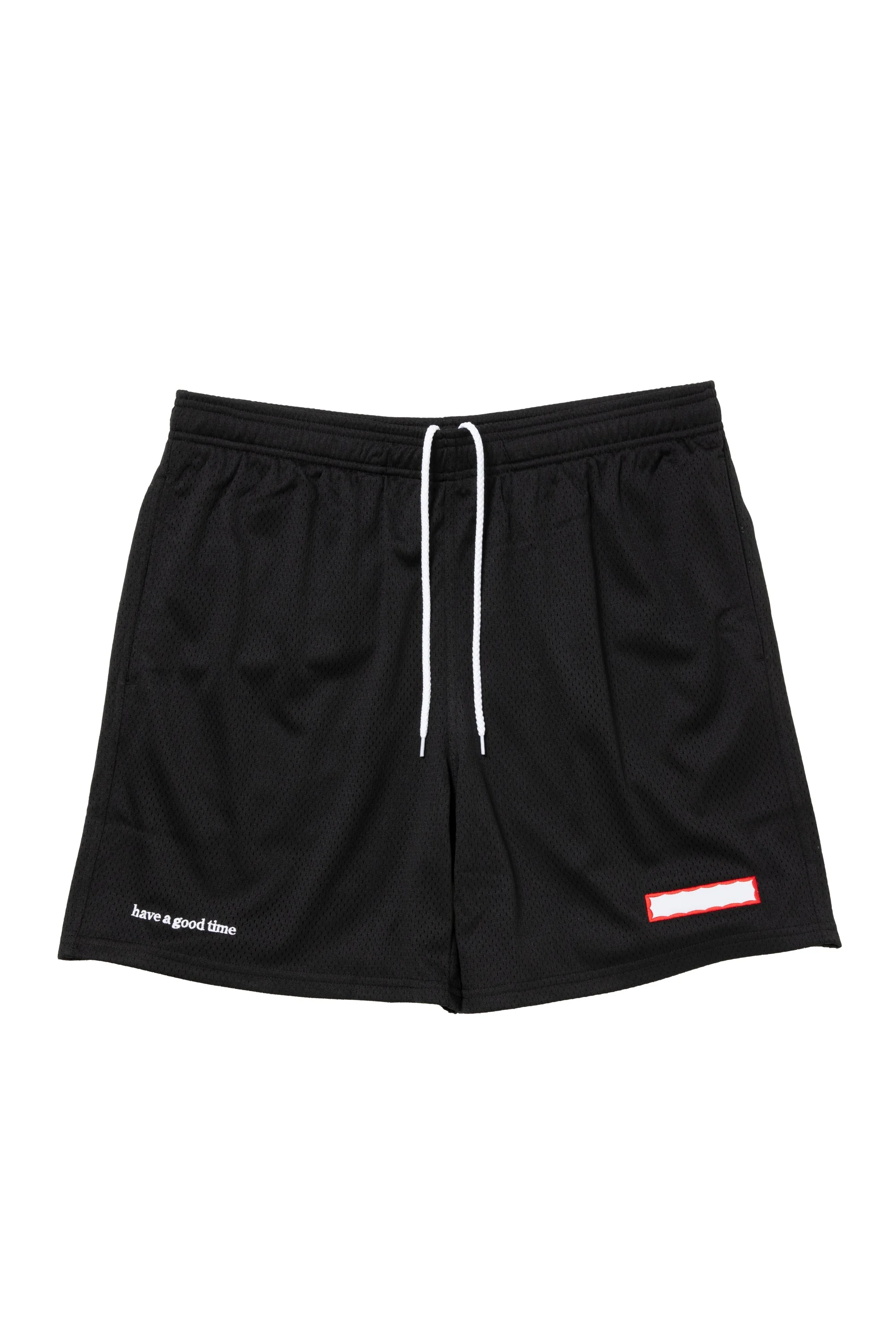 SIDE LOGO SIDE BLANK FRAME MESH SHORTS - BLACK - Image 7