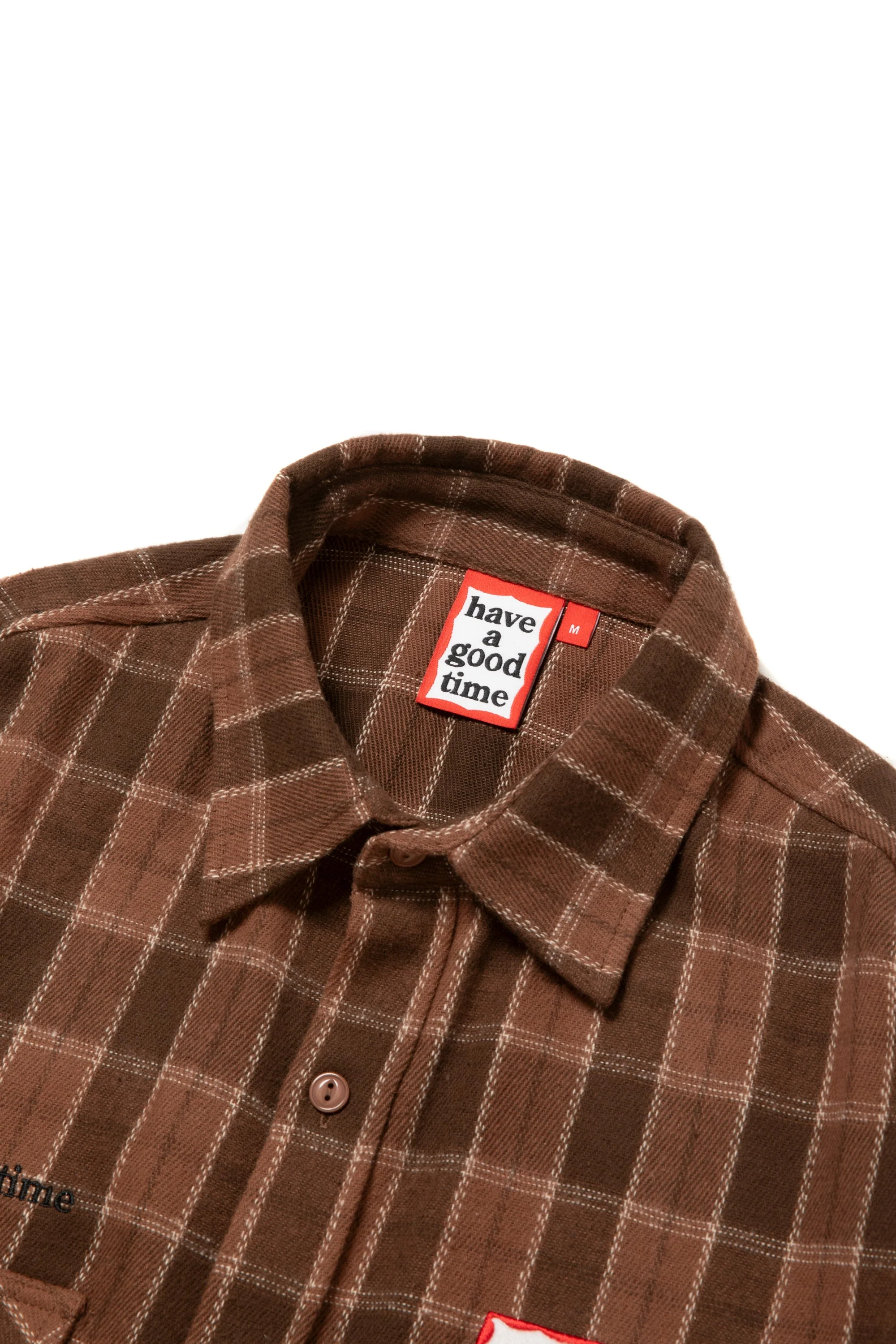 SIDE LOGO SIDE BLANK FRAME SHIRT - BROWN - Image 7