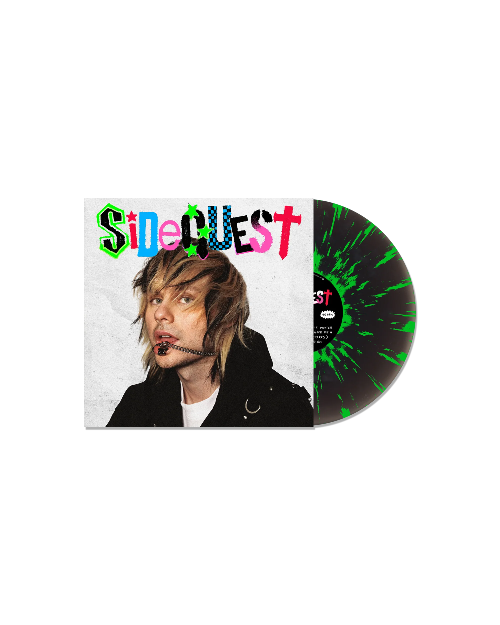 Sidequest Black Ice Neon Green Splatter Deluxe Vinyl