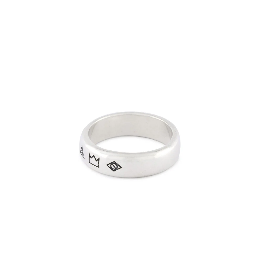 Silver 4 Symbols Ring - Image 10