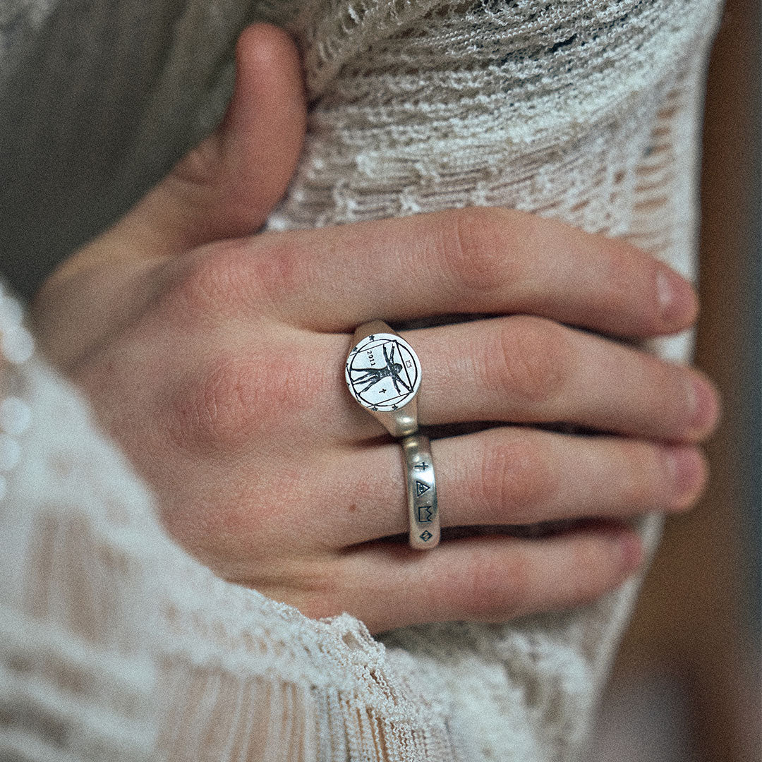 Silver 4 Symbols Ring - Image 17