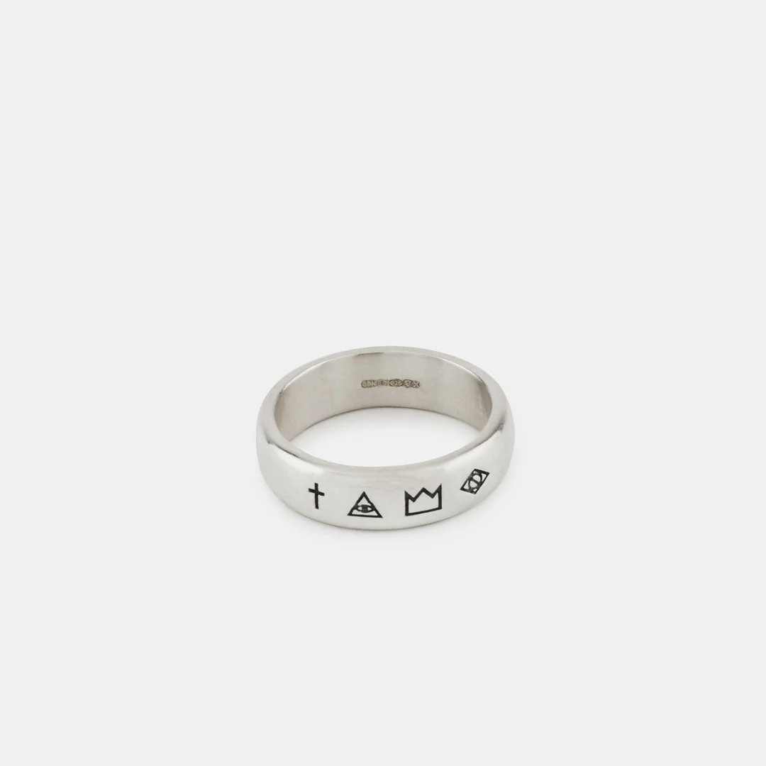 Silver 4 Symbols Ring - Image 4