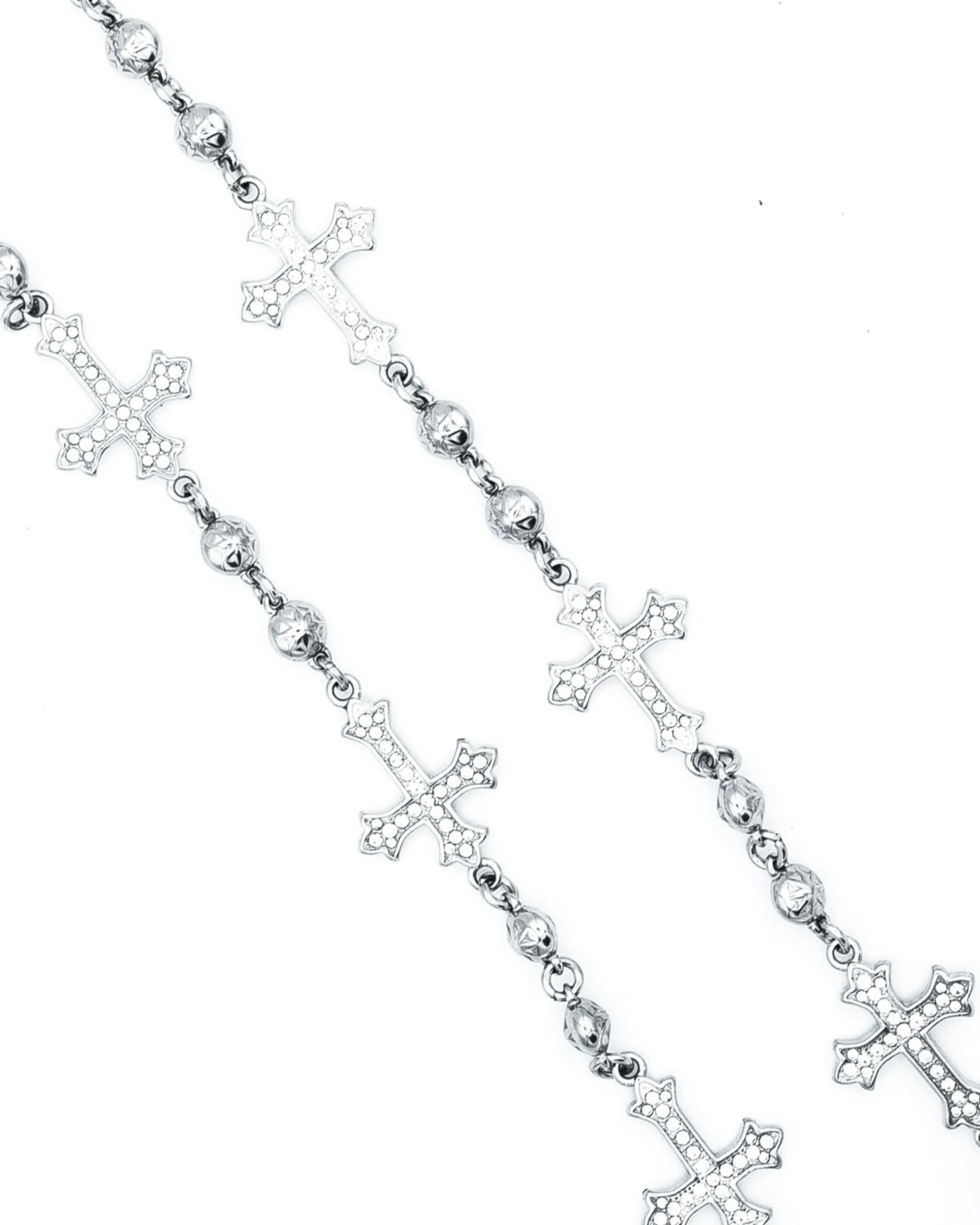 Silver Crosses Wallet Chain - White - Image 2