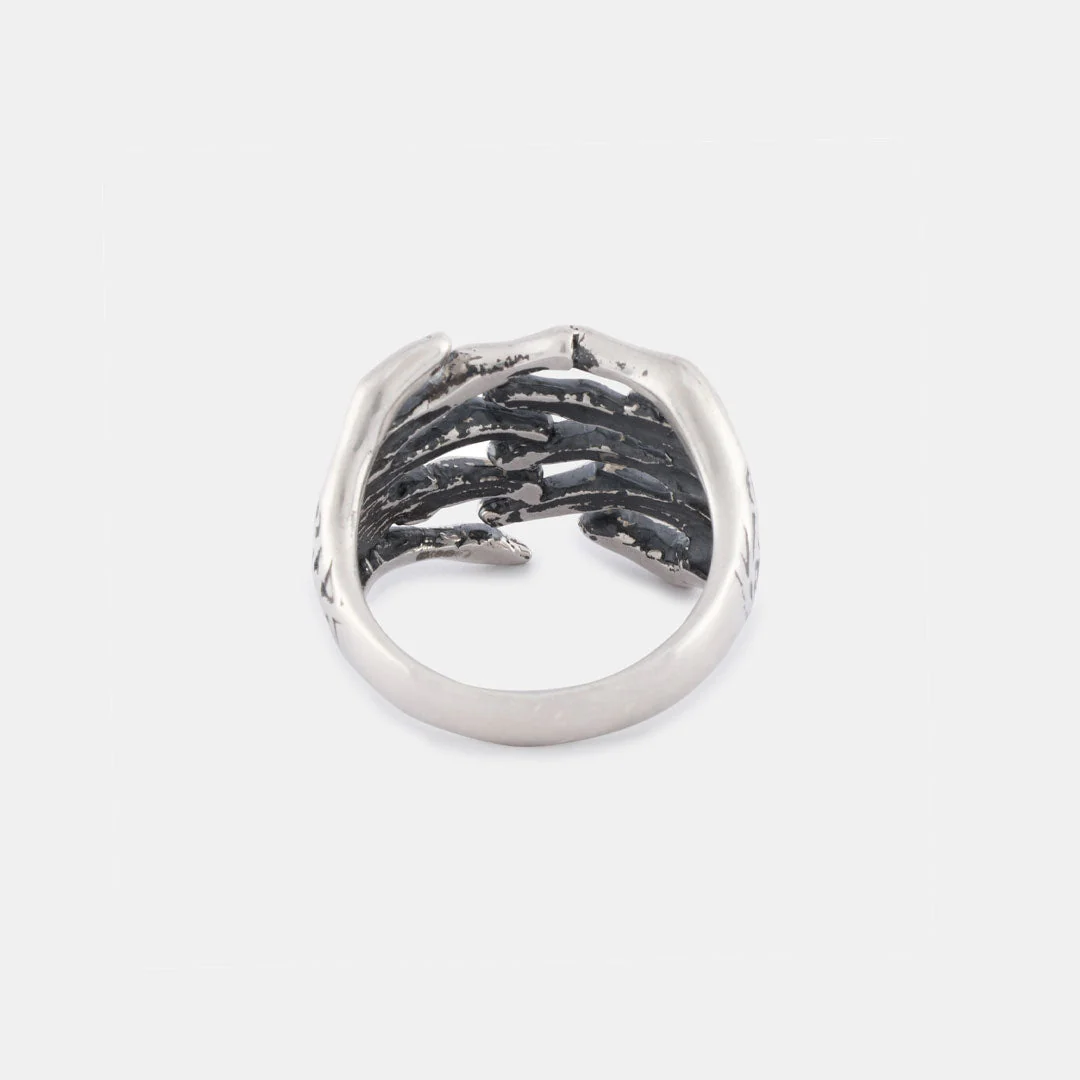 Silver Skeleton Hands Ring - Image 13