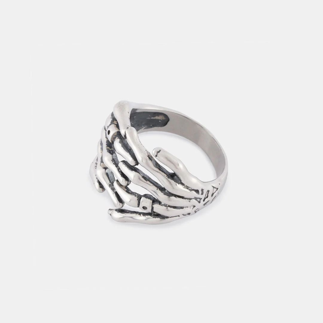 Silver Skeleton Hands Ring - Image 17