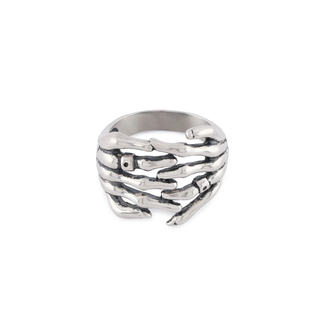 Silver Skeleton Hands Ring - Image 23