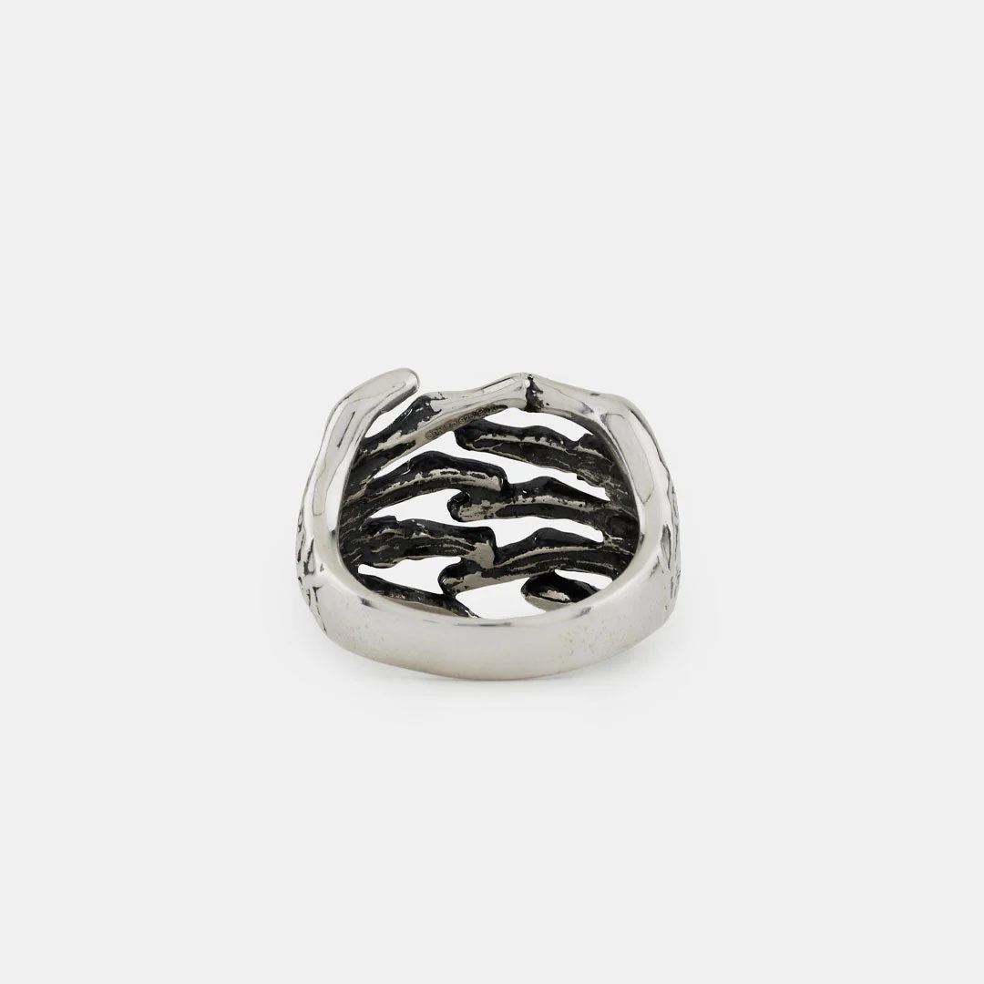 Silver Skeleton Hands Ring - Image 5