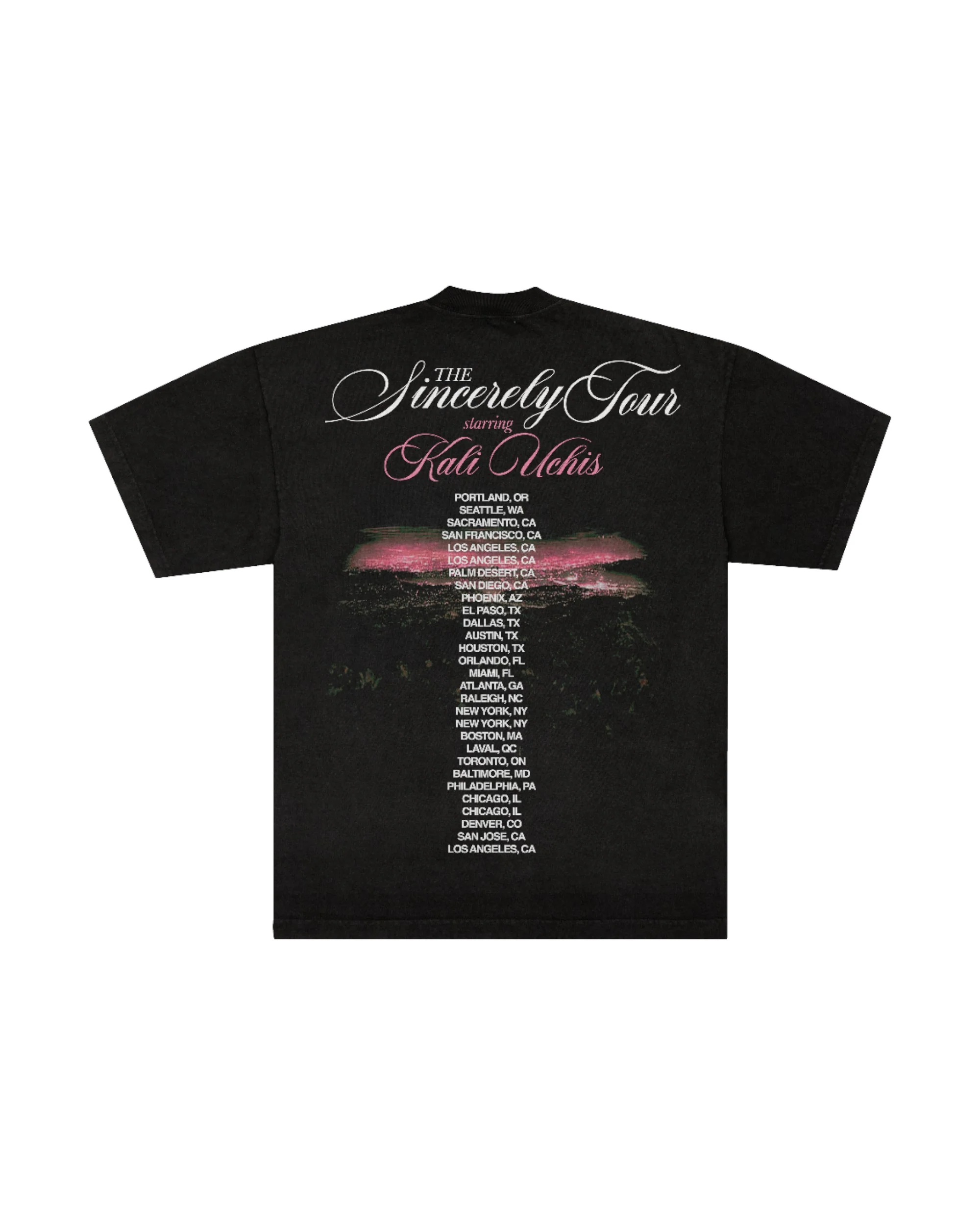 Sincerely, Tour Black Poster Tee - Image 2