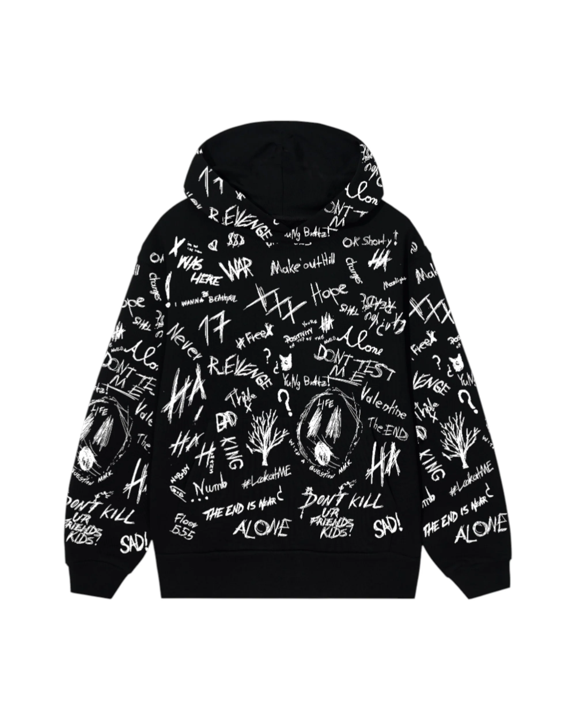 SKETCH HOODIE WHITE PRINT