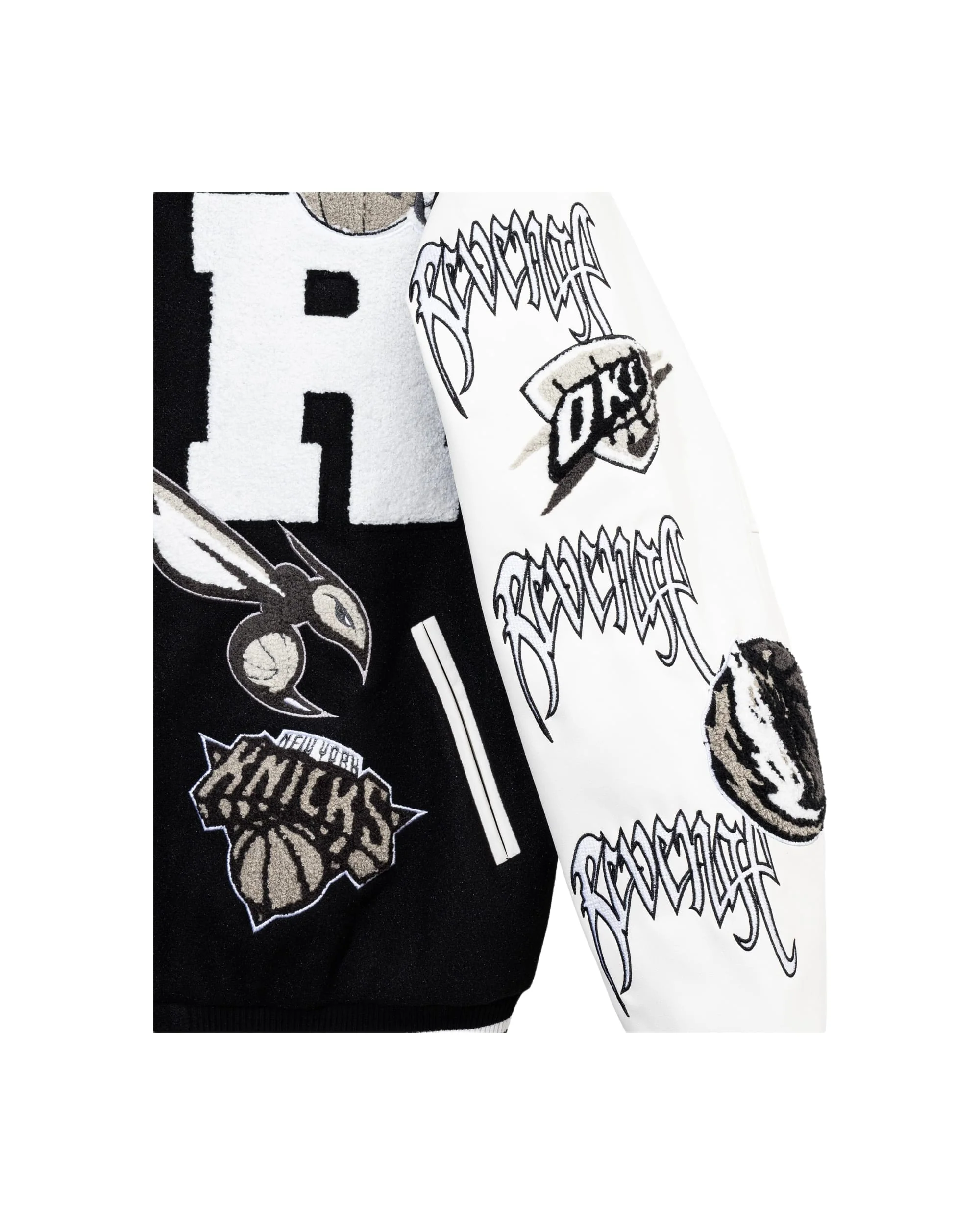 SKULL VARSITY JACKET BLACK - Image 3