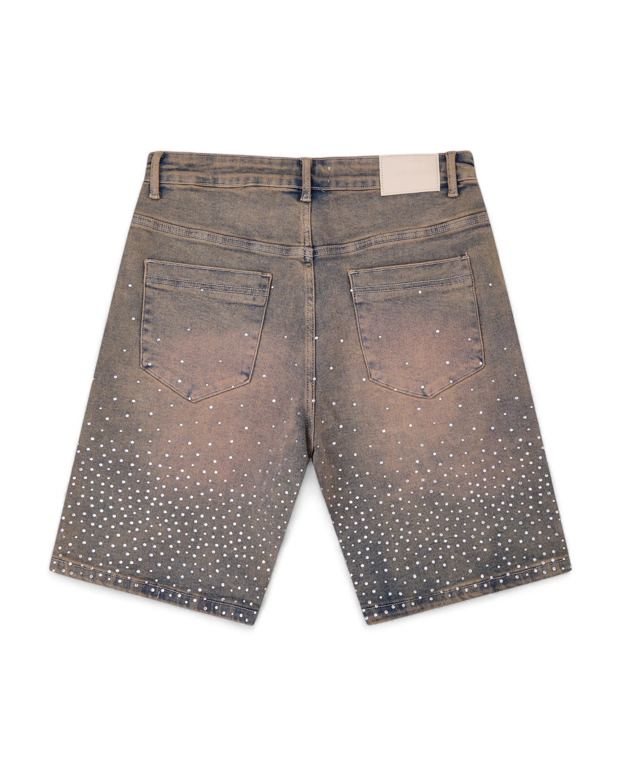 Solomon Rhinestone Denim Jorts - Light Blue - Image 2