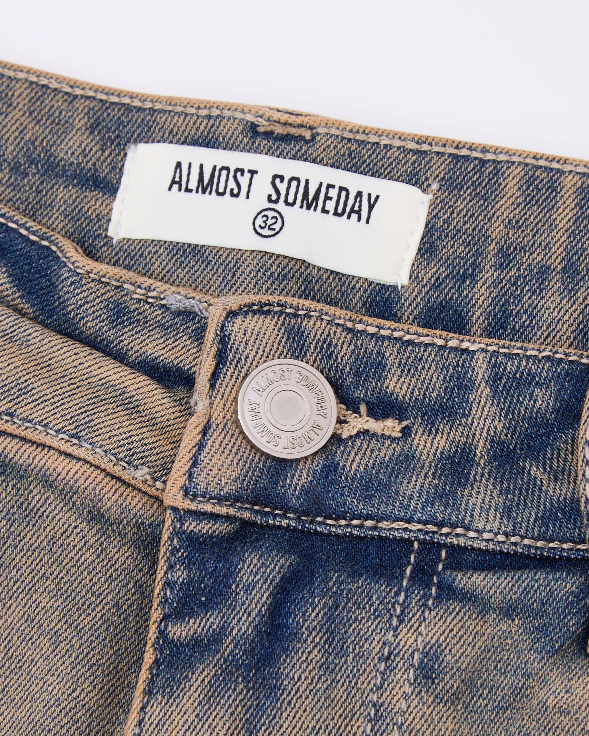 Solomon Rhinestone Denim Jorts - Light Blue - Image 3