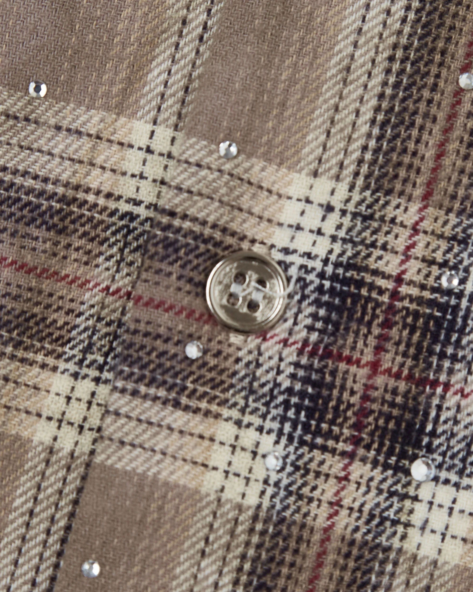 Solomon Rhinestone Flannel (Brown) - Image 6