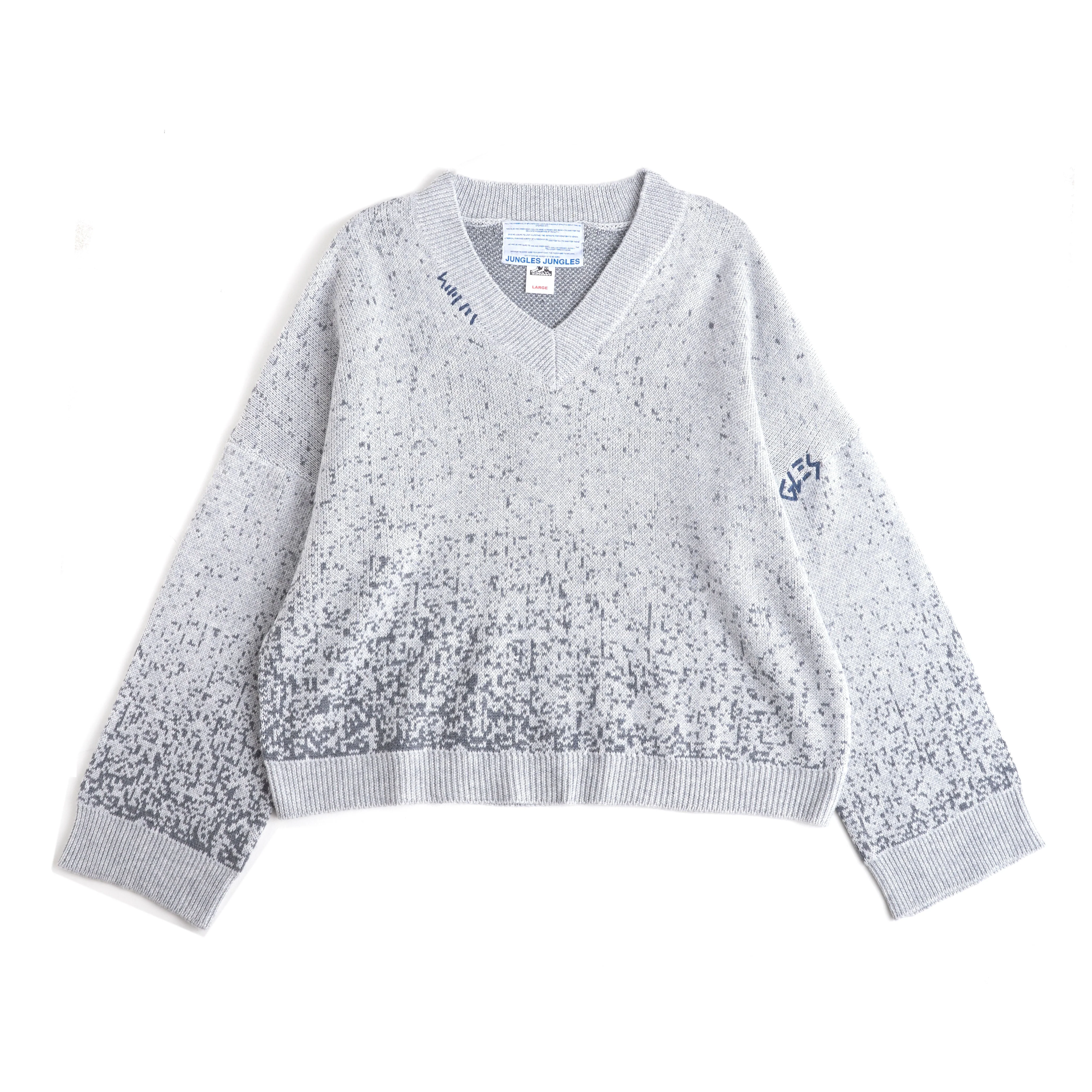 SPECKLE V-NECK SWEATER GREY - Image 13