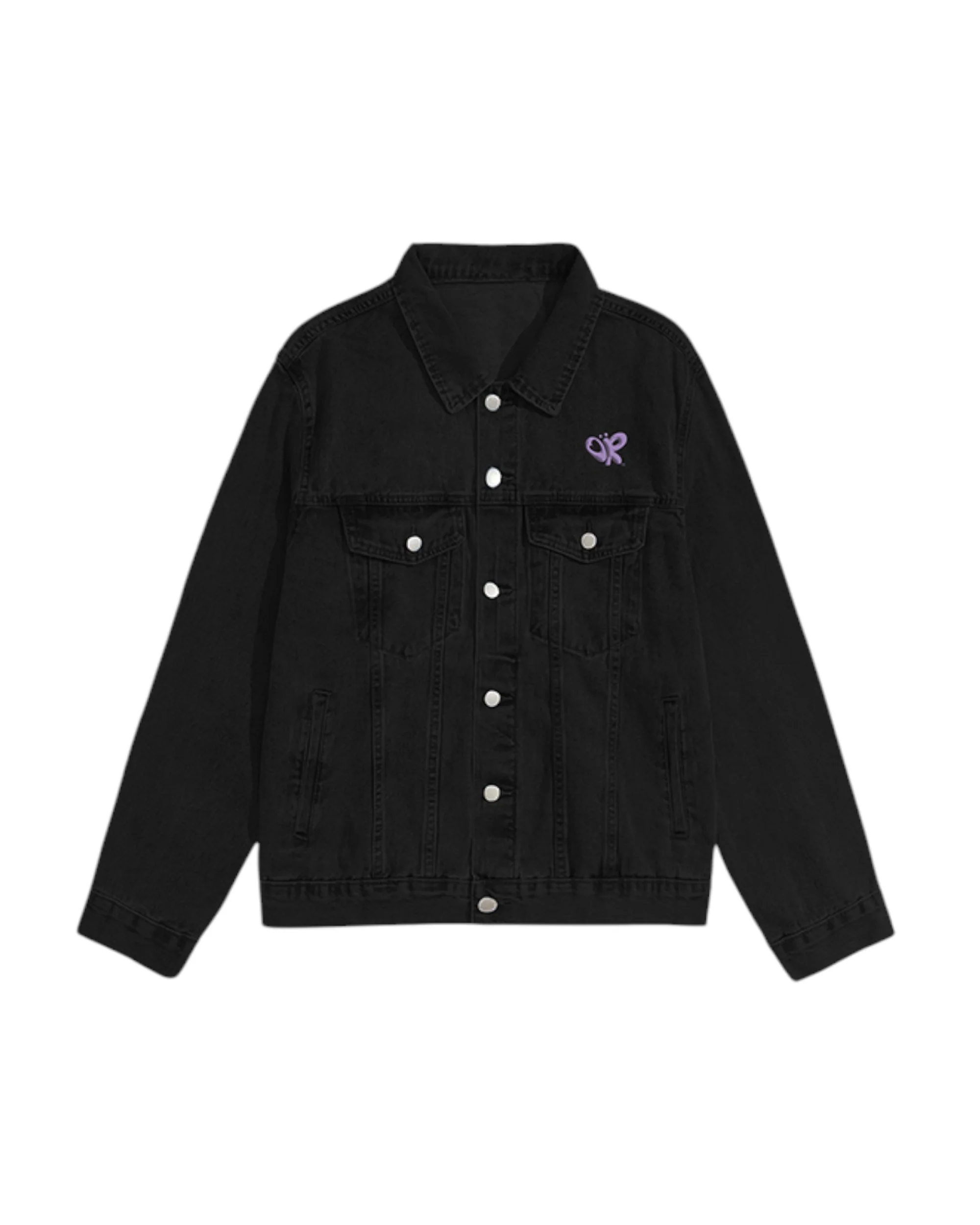 spill ur guts black denim jacket