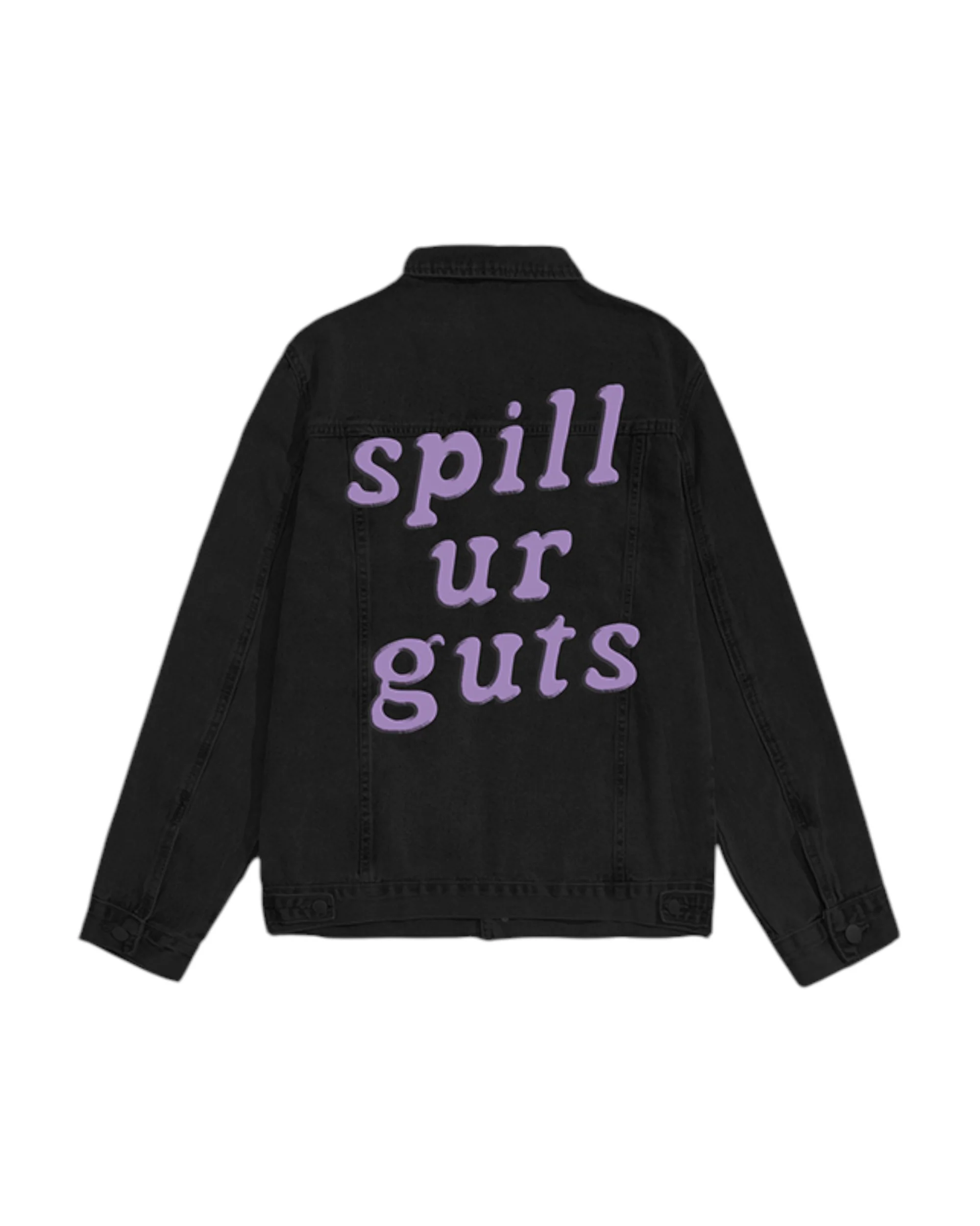 spill ur guts black denim jacket - Image 2