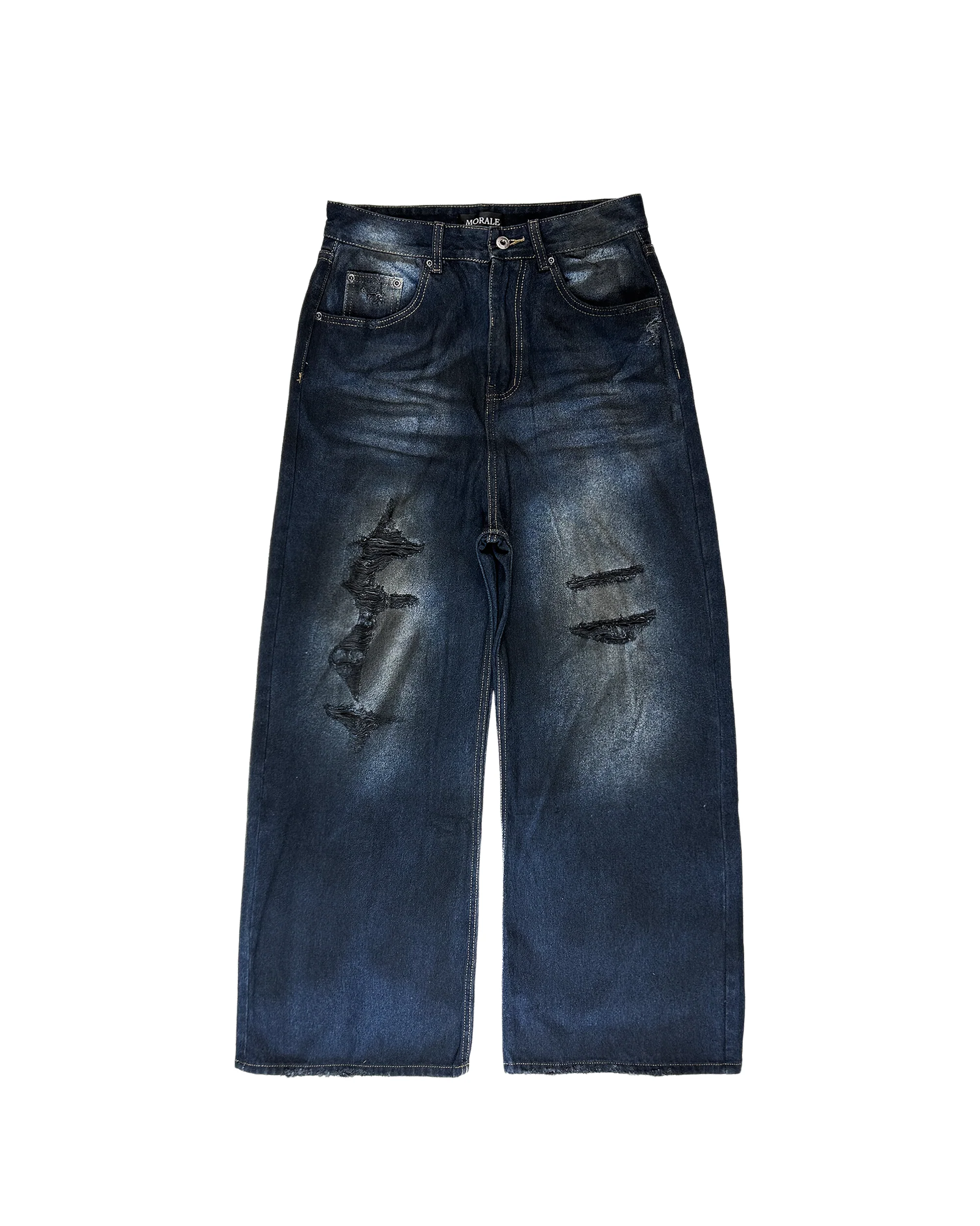 SPILLED OIL MIDNIGHT BLUE BAGGY JEANS