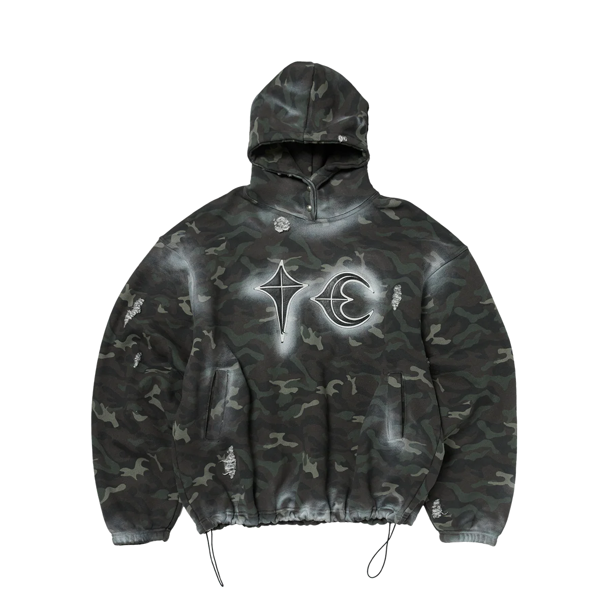 Sprayed Camouflage Rock Hoodie - Image 3
