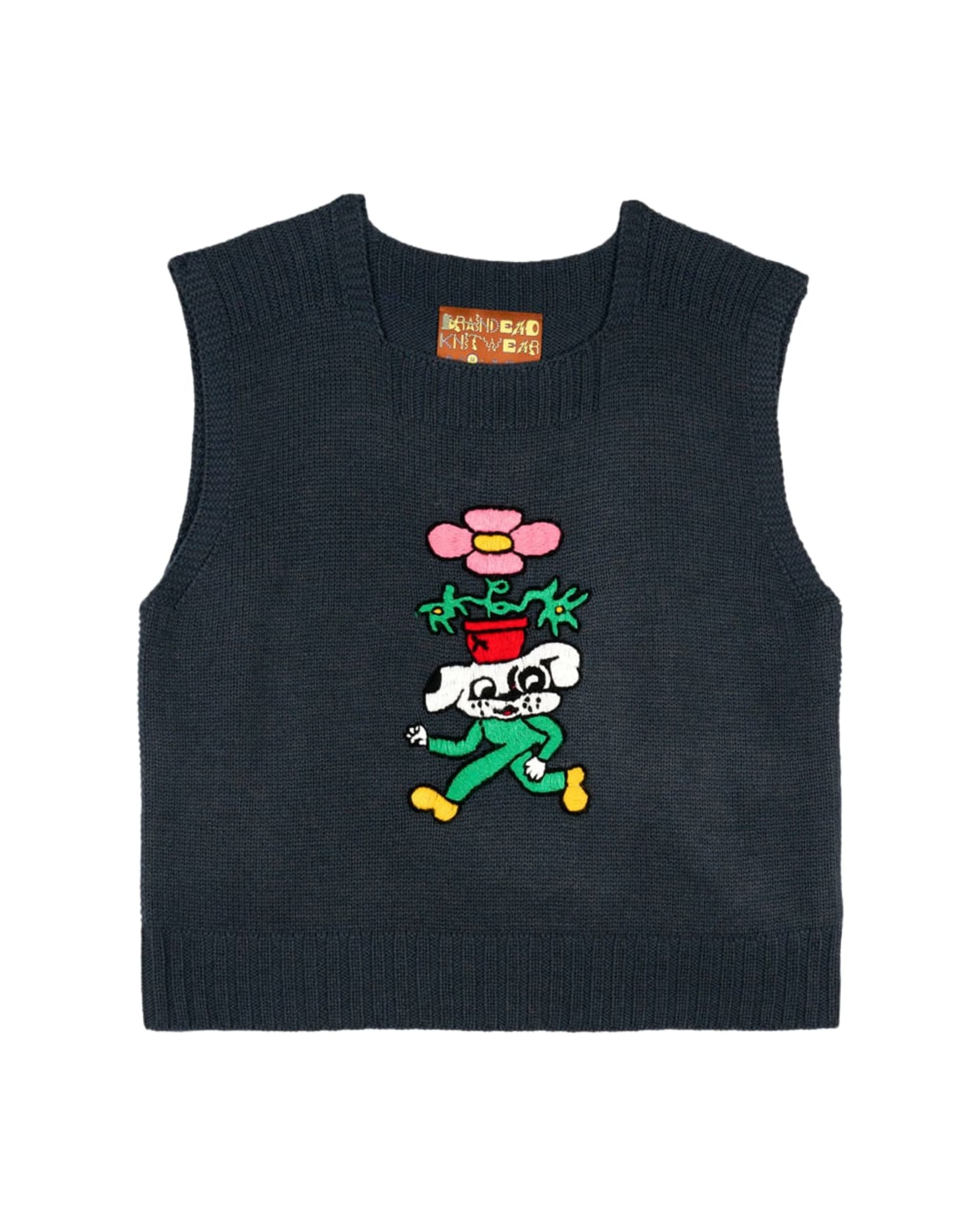 Square Neck Sweater Vest - Slate