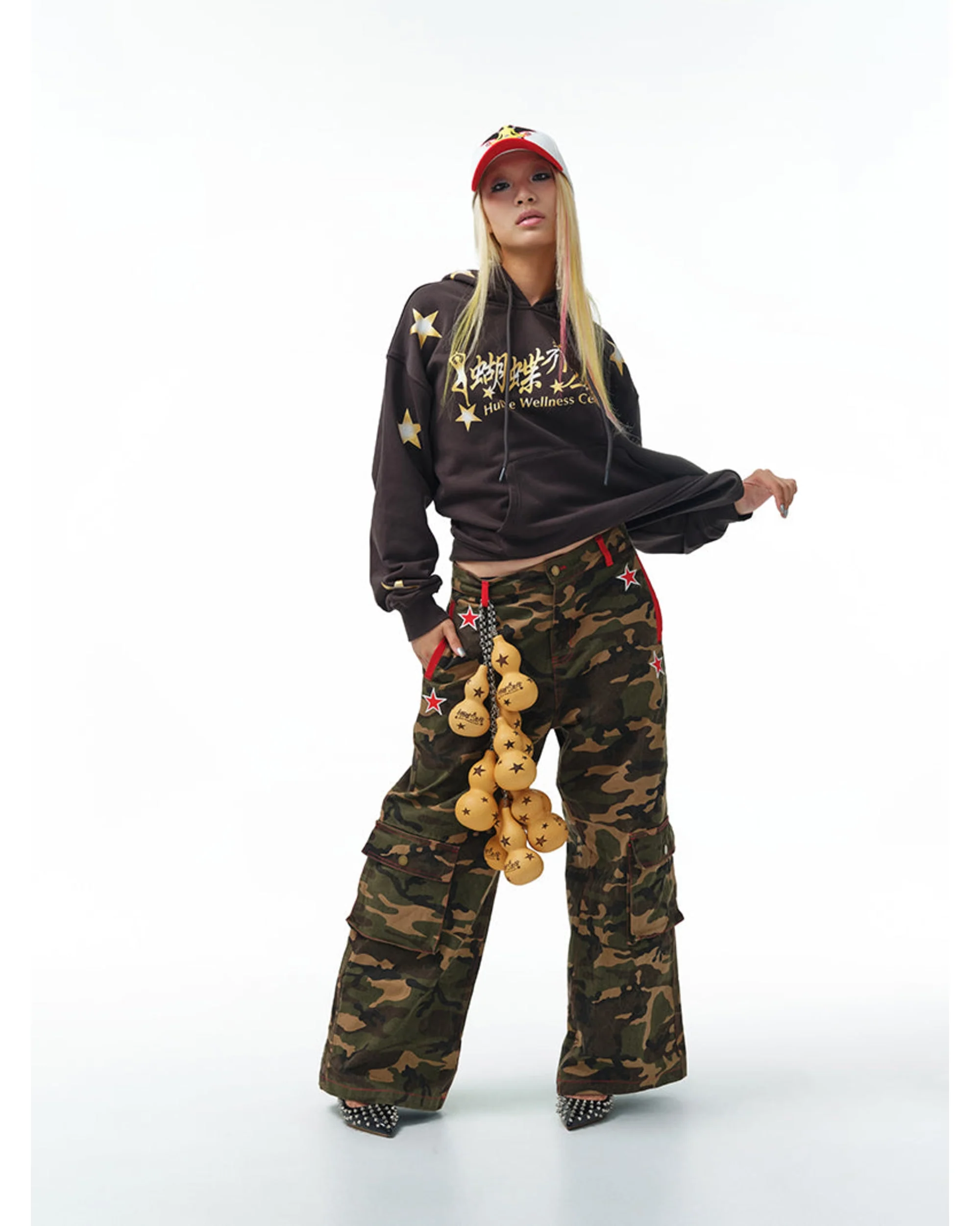 Star-Embroidered Camo Pants - Image 4