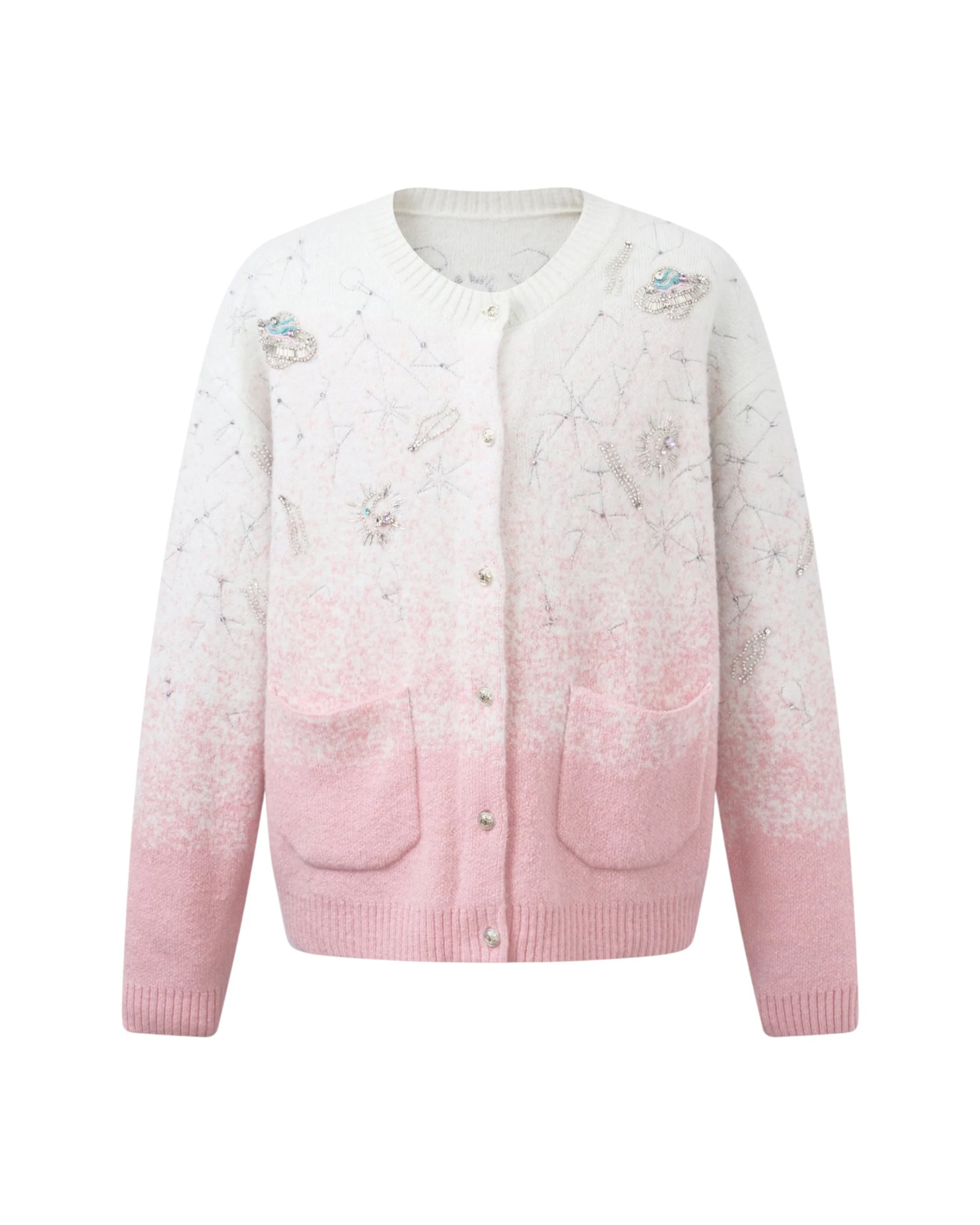 Stardust Pink Embroidered Cardigan