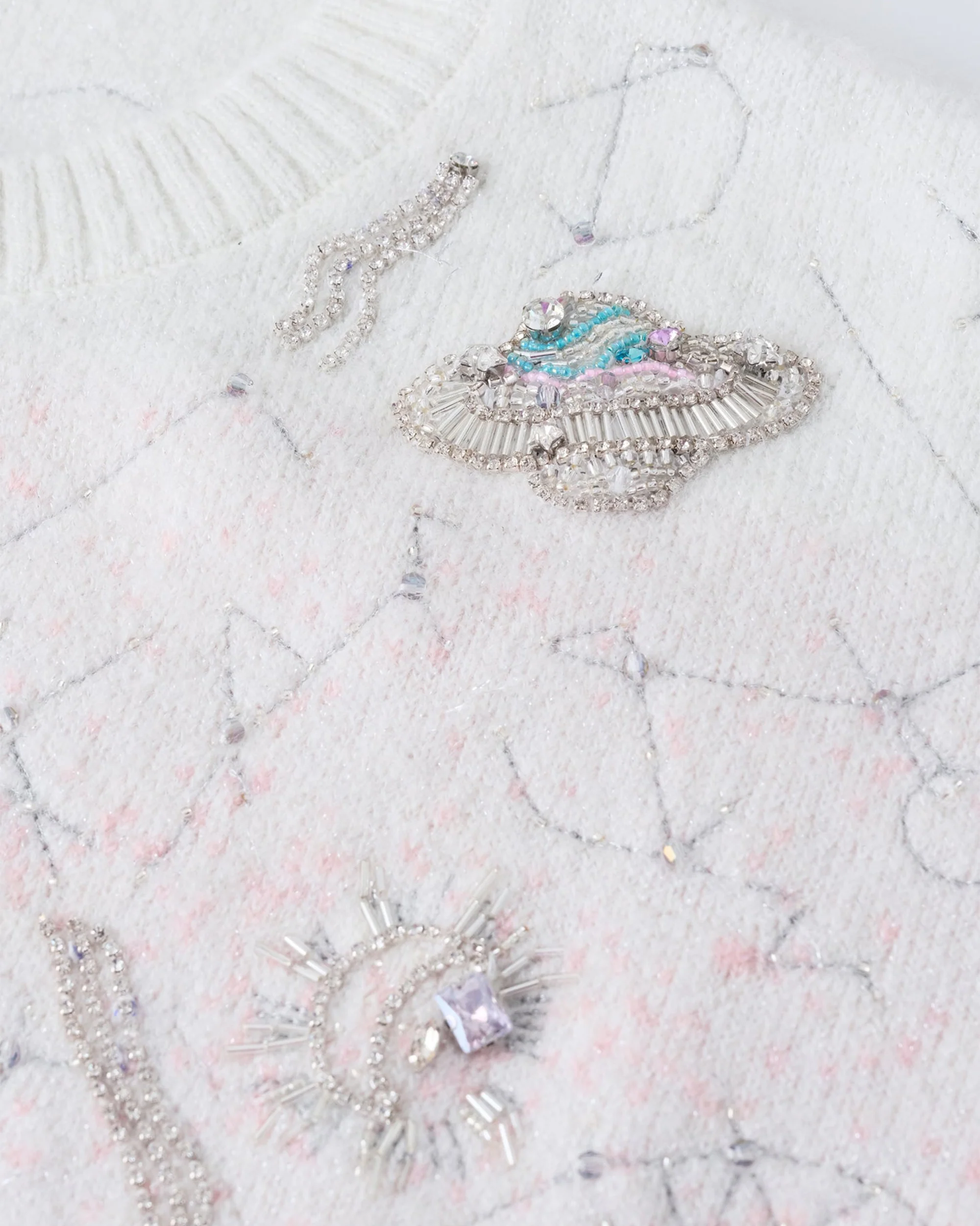 Stardust Pink Embroidered Cardigan - Image 4