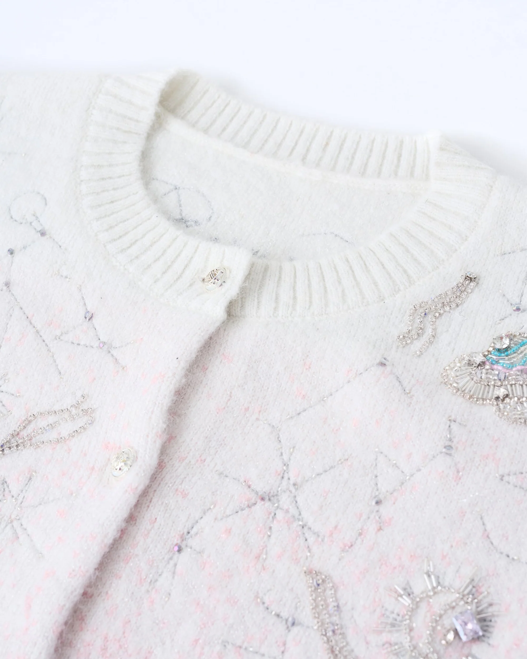 Stardust Pink Embroidered Cardigan - Image 5