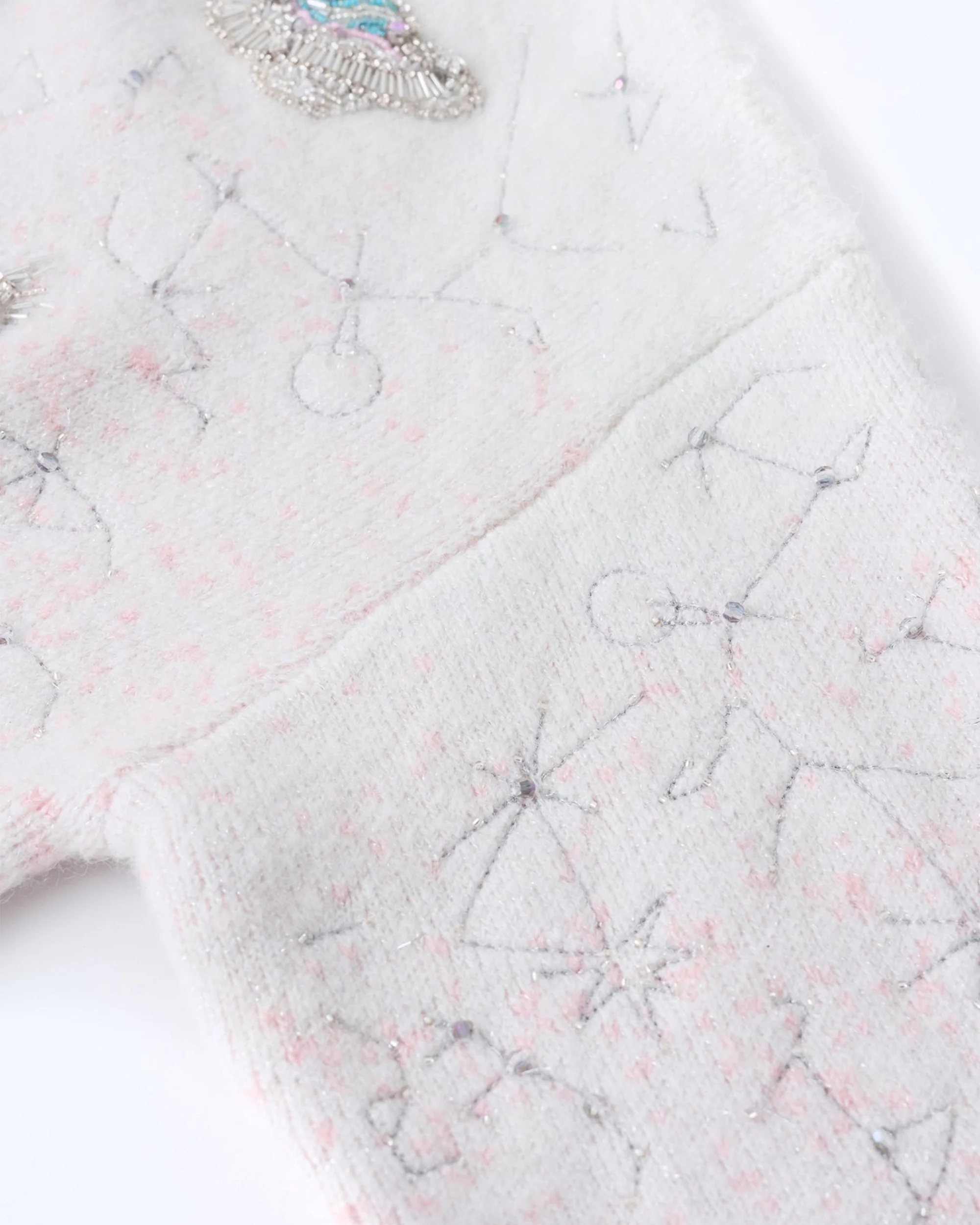 Stardust Pink Embroidered Cardigan - Image 6