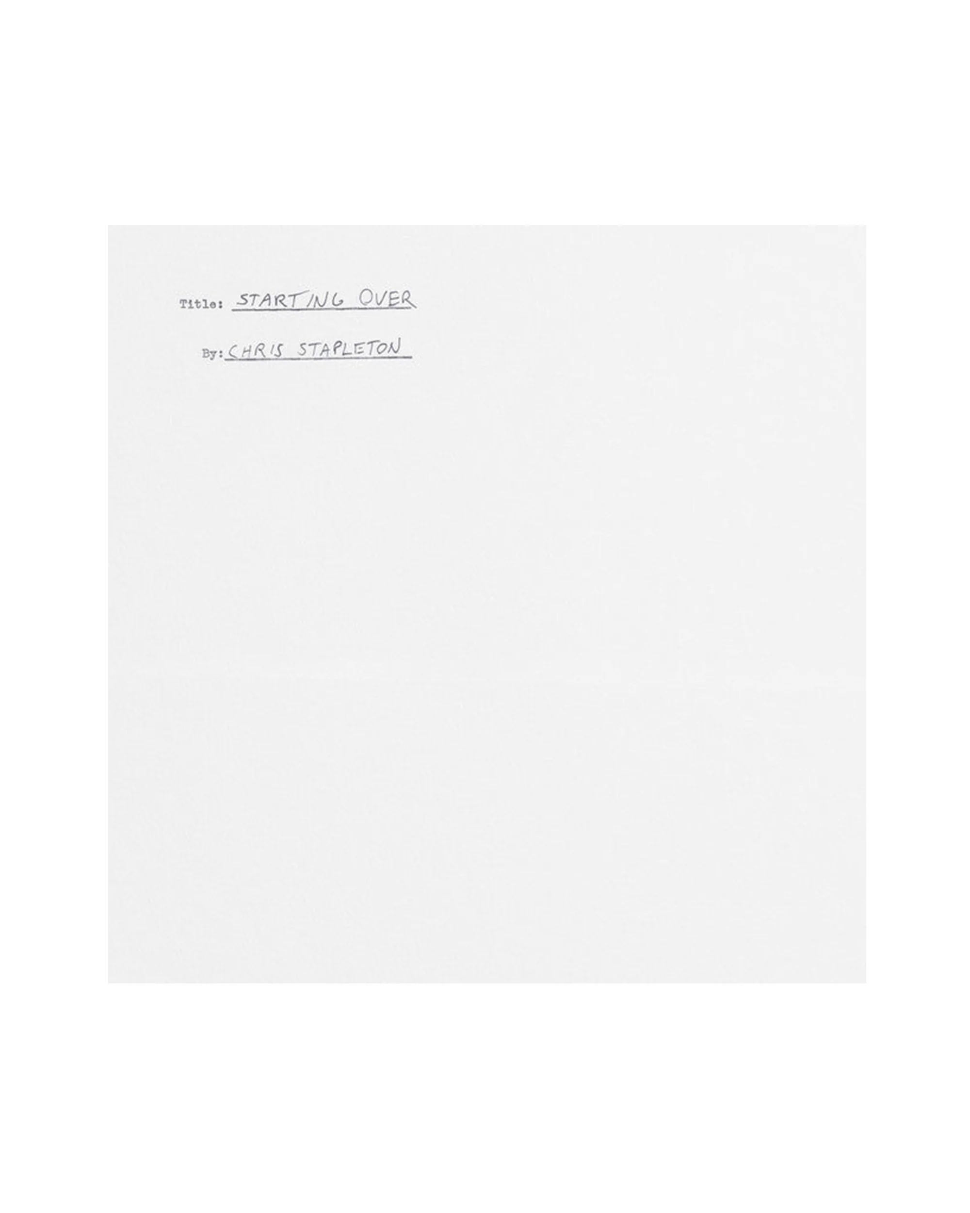 Starting Over CD