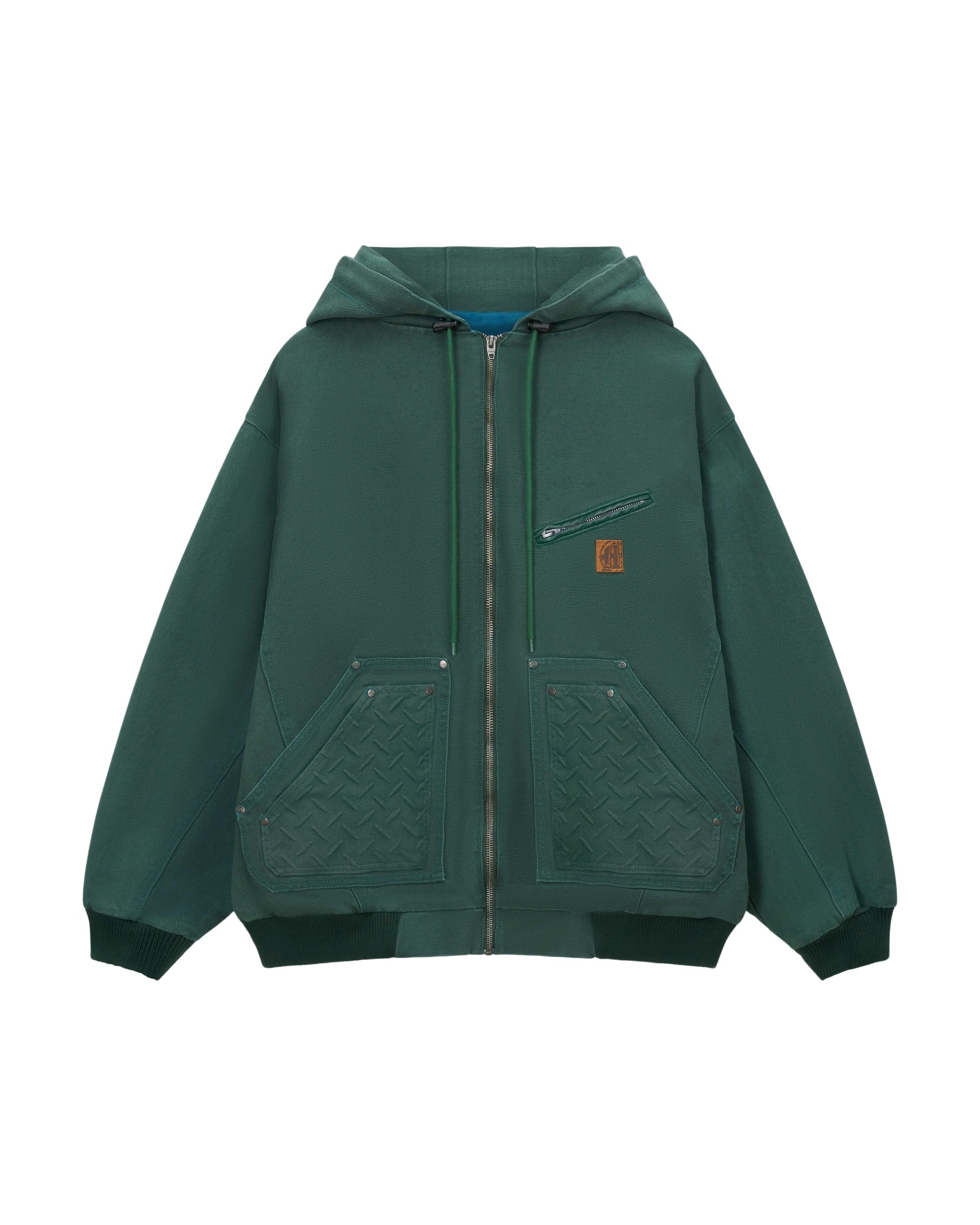 STEEL EMBOSSED CANVAS HOODED JACKET