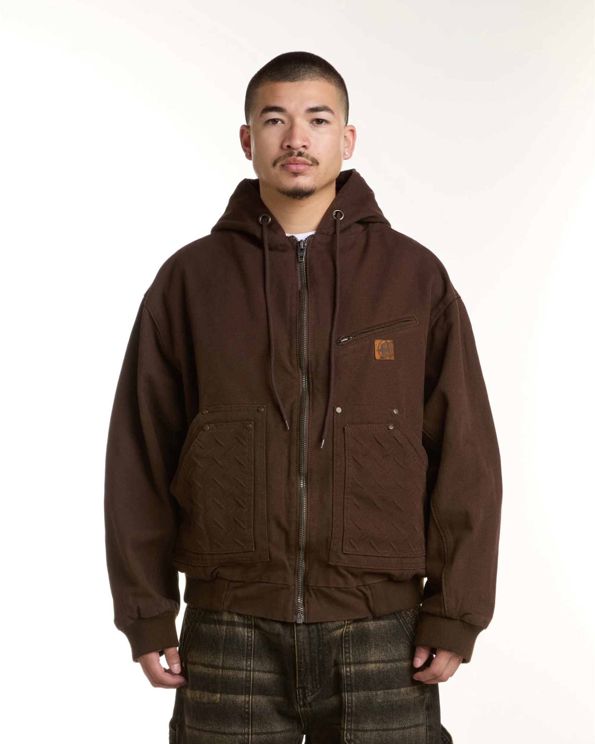STEEL EMBOSSED CANVAS HOODED JACKET - Image 3
