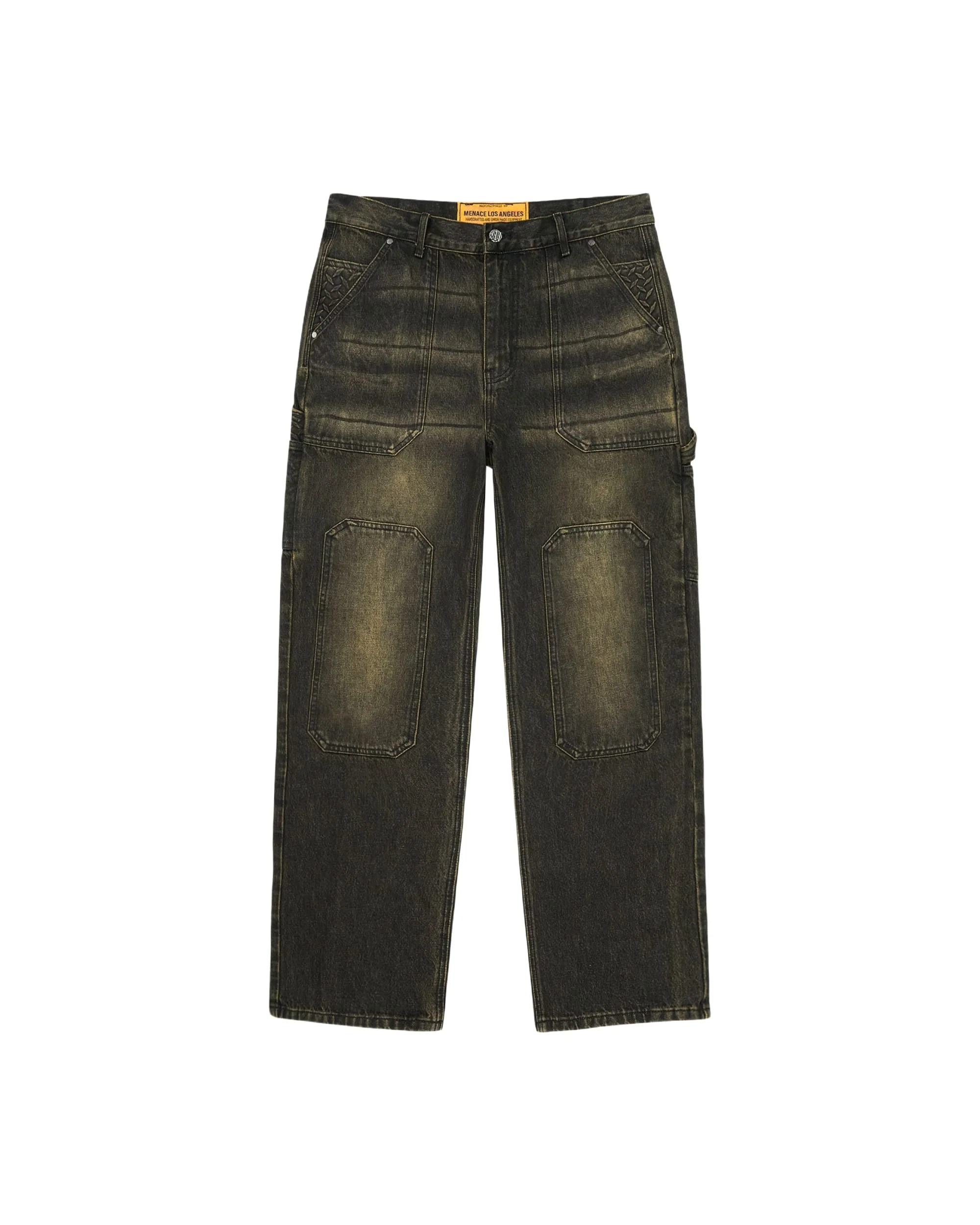 STEEL EMBOSSED DENIM CARPENTER PANTS