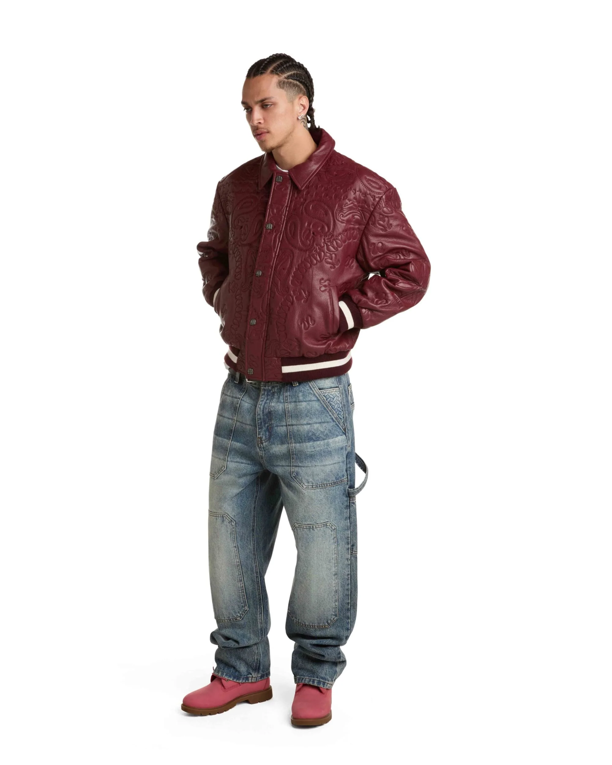 STEEL EMBOSSED DENIM CARPENTER PANTS - Image 9