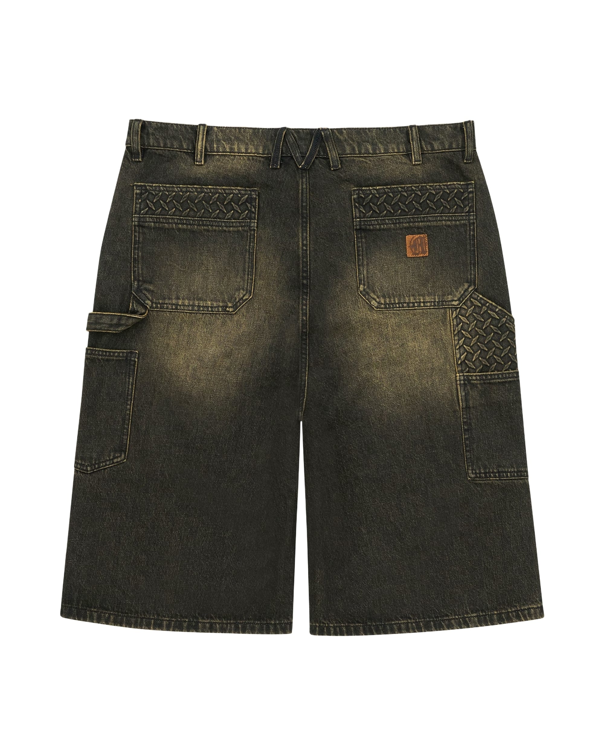 STEEL EMBOSSED DENIM CARPENTER SHORTS - Image 2