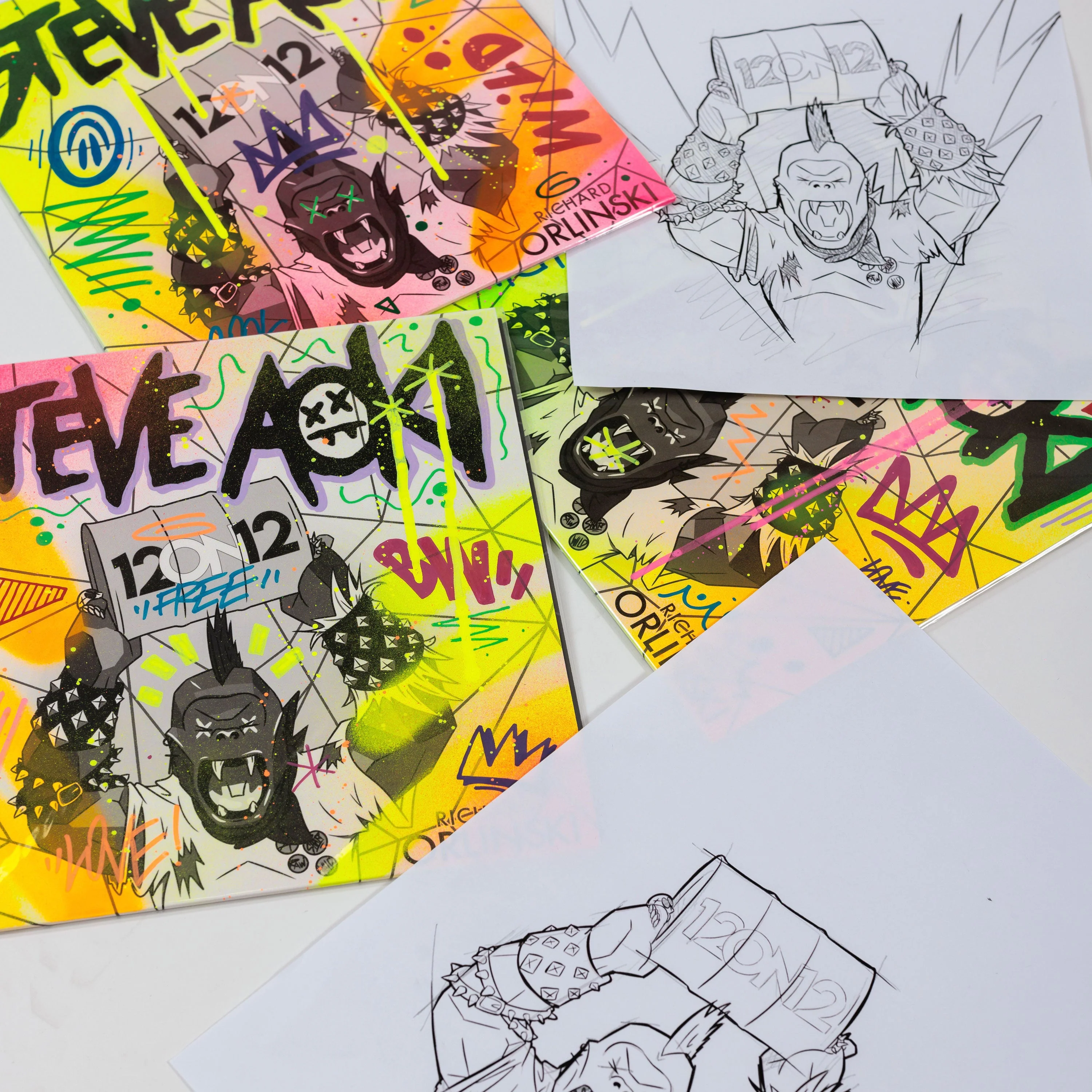 Steve Aoki x Richard Orlinski Vinyl Record, hand-finished by the artist - Image 23