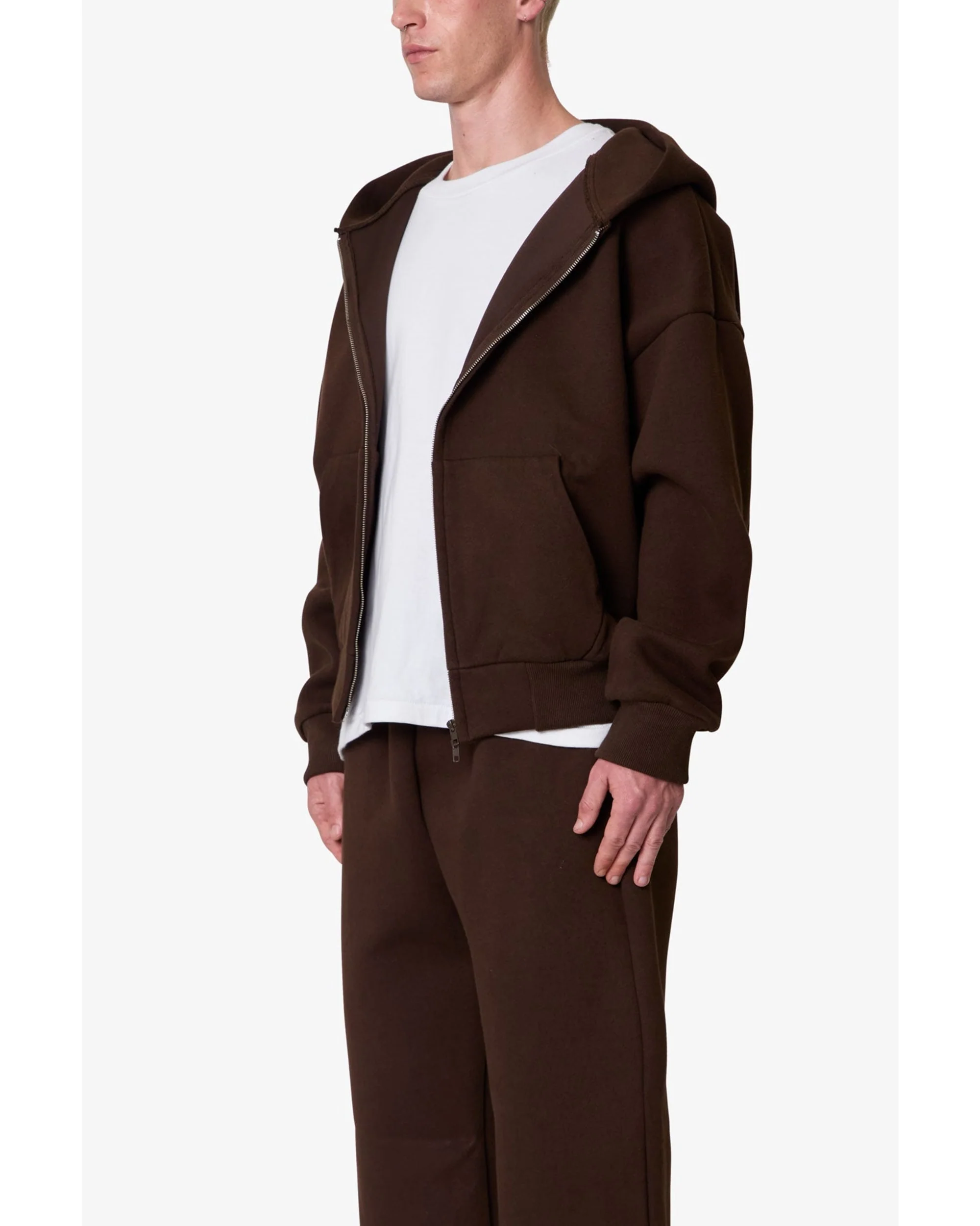 Stiff Lounge Zip Up Hoodie - Brown - Image 6
