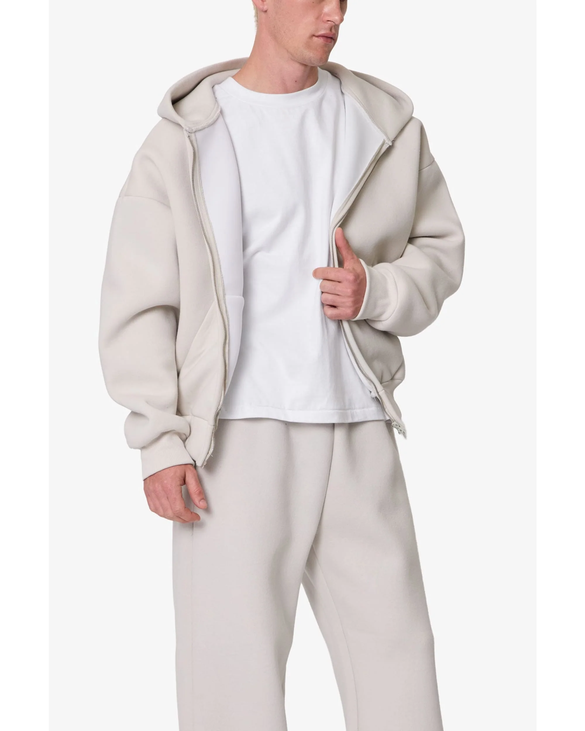 Stiff Lounge Zip Up Hoodie - Grey - Image 4