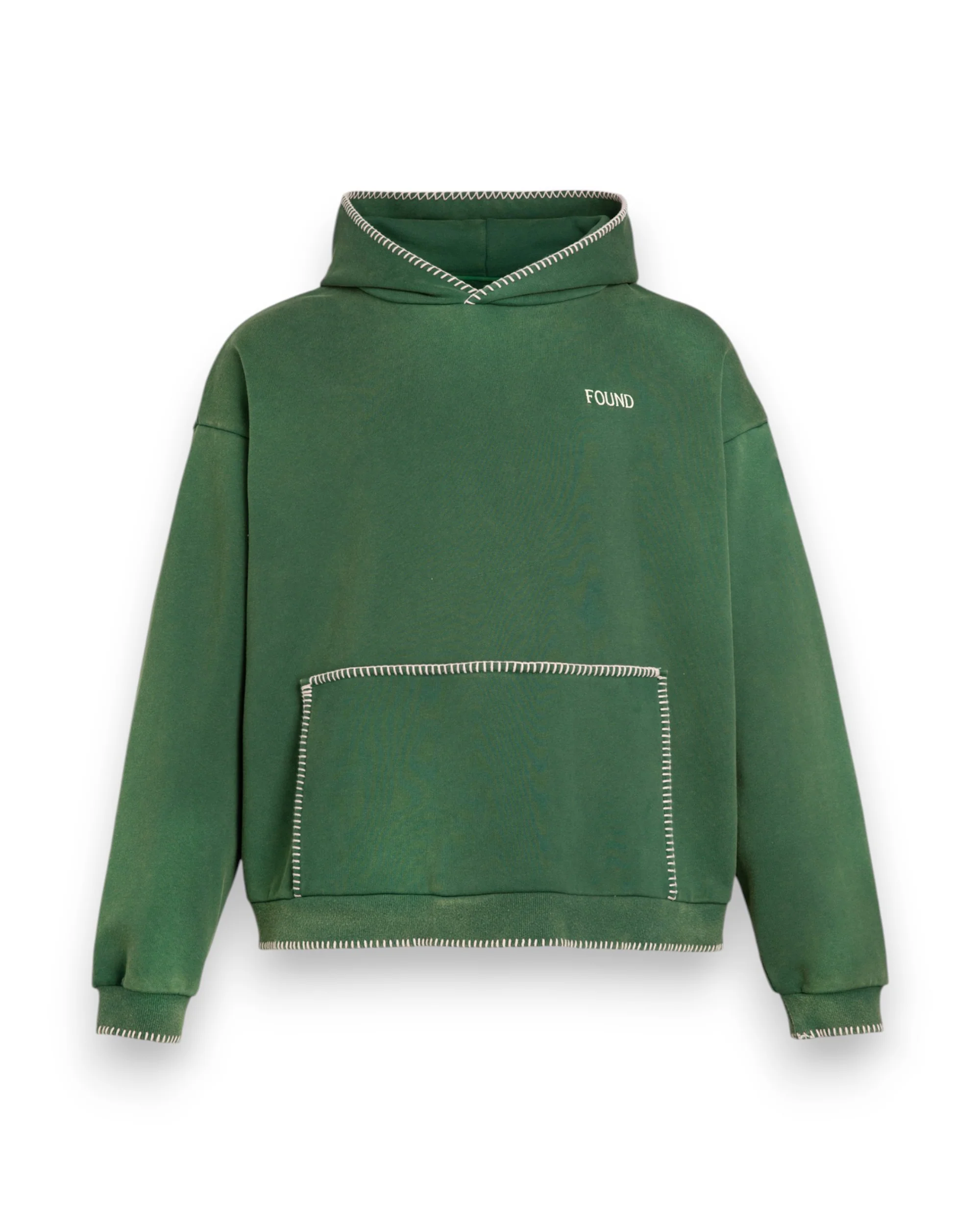Stitched Border Distressed Logo Hoodie