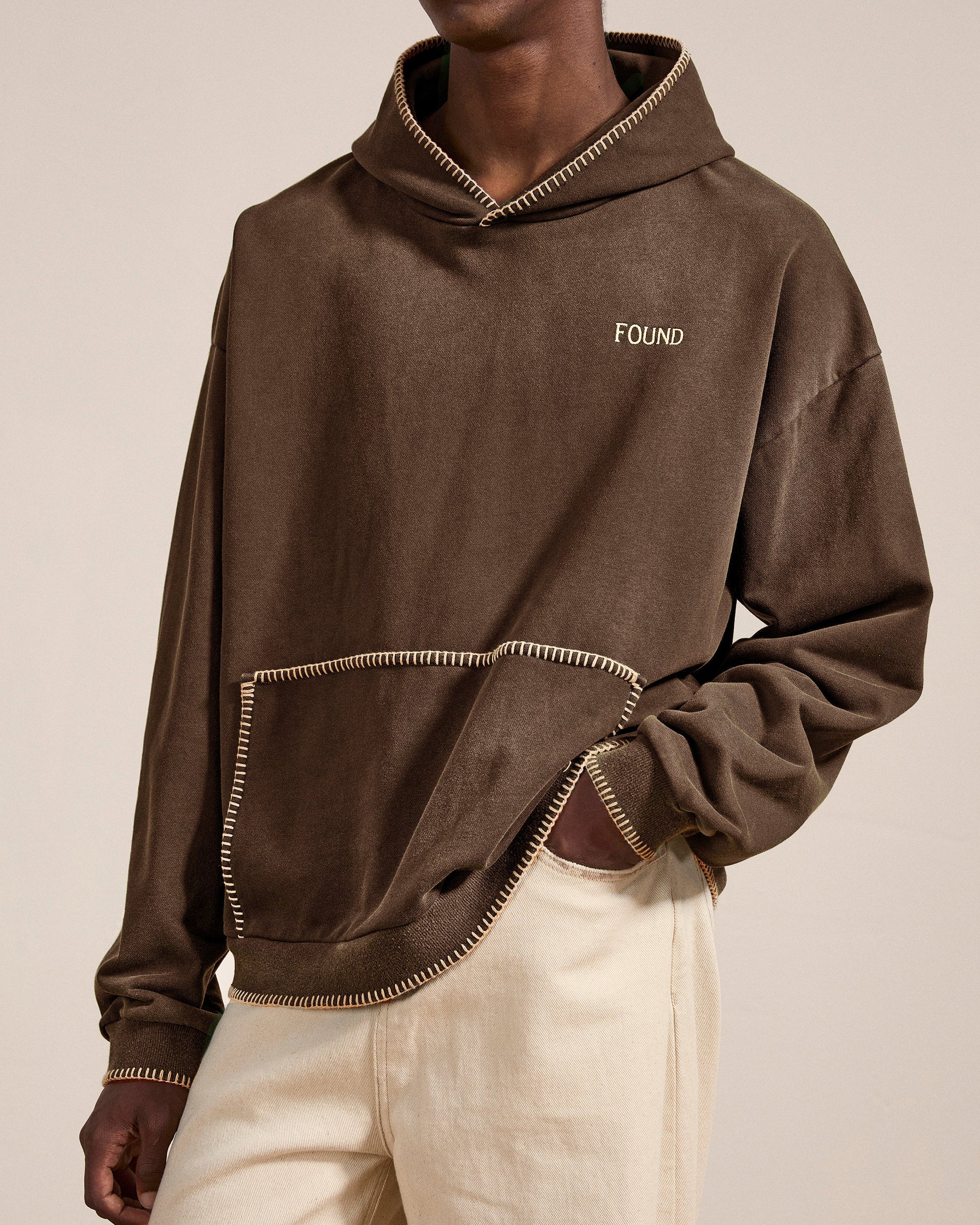 Stitched Border Distressed Logo Hoodie - Image 4