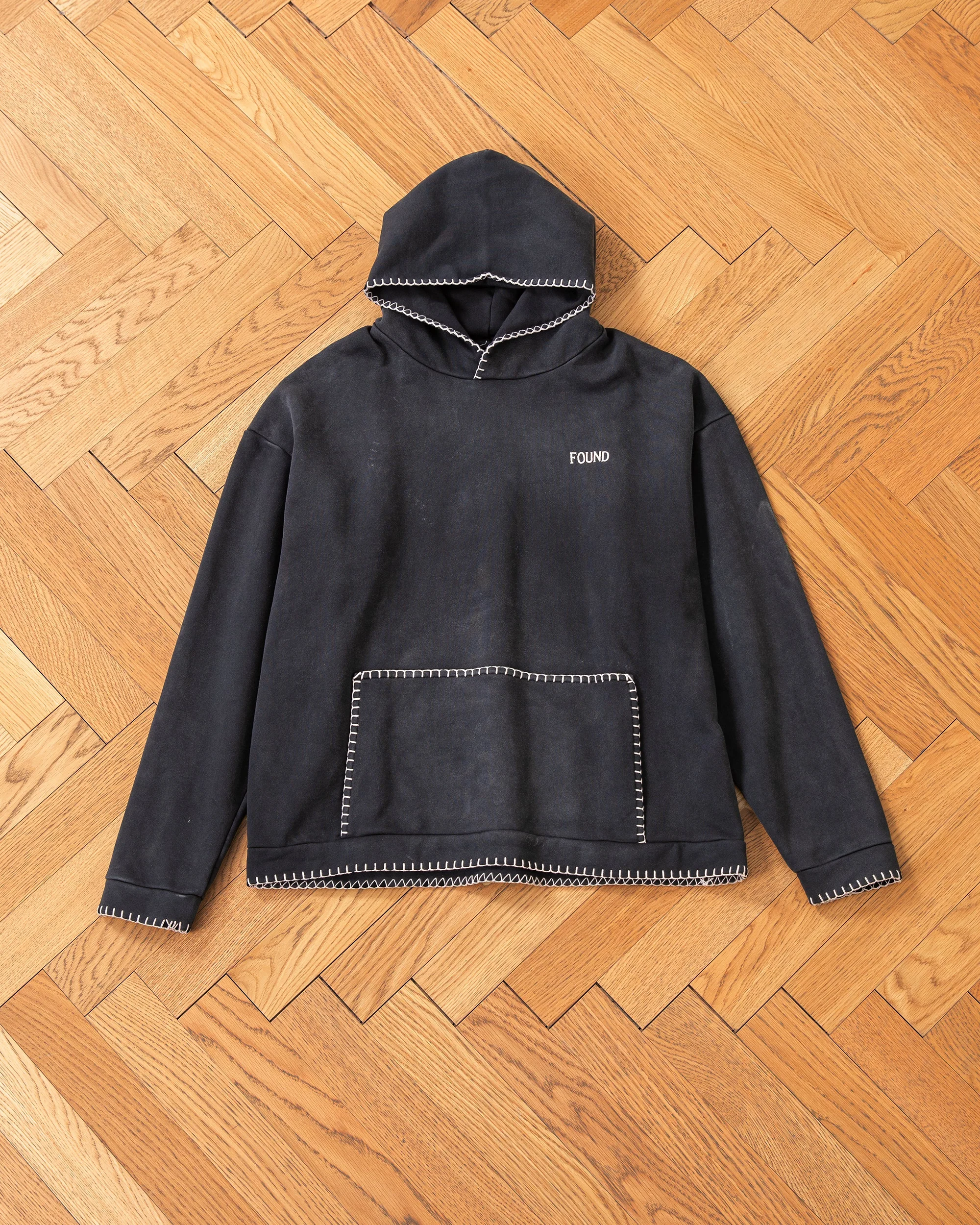 Stitched Border Distressed Logo Hoodie - Image 4